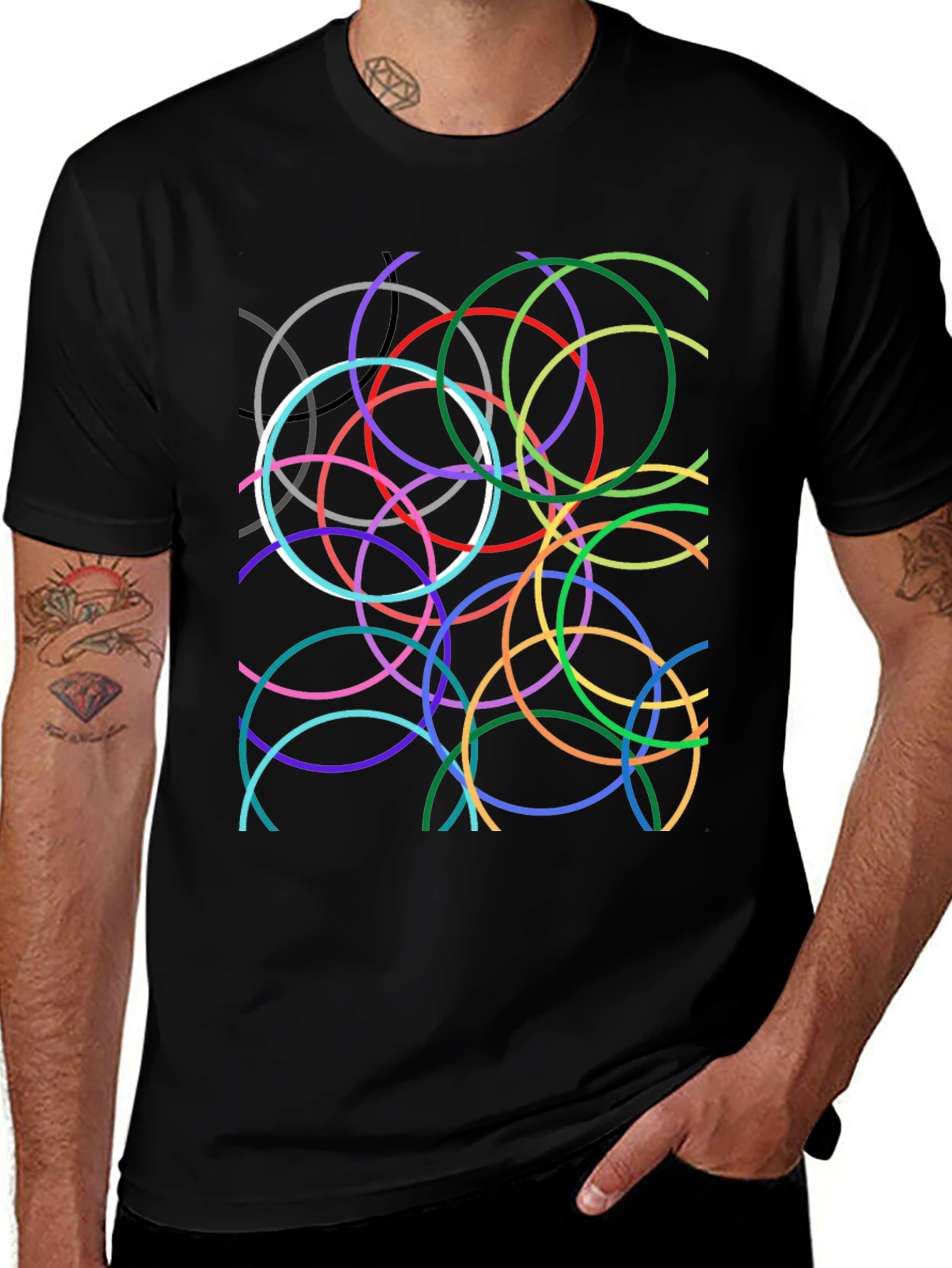Variant 21 of Modern Circle Graphic Black T-Shirt