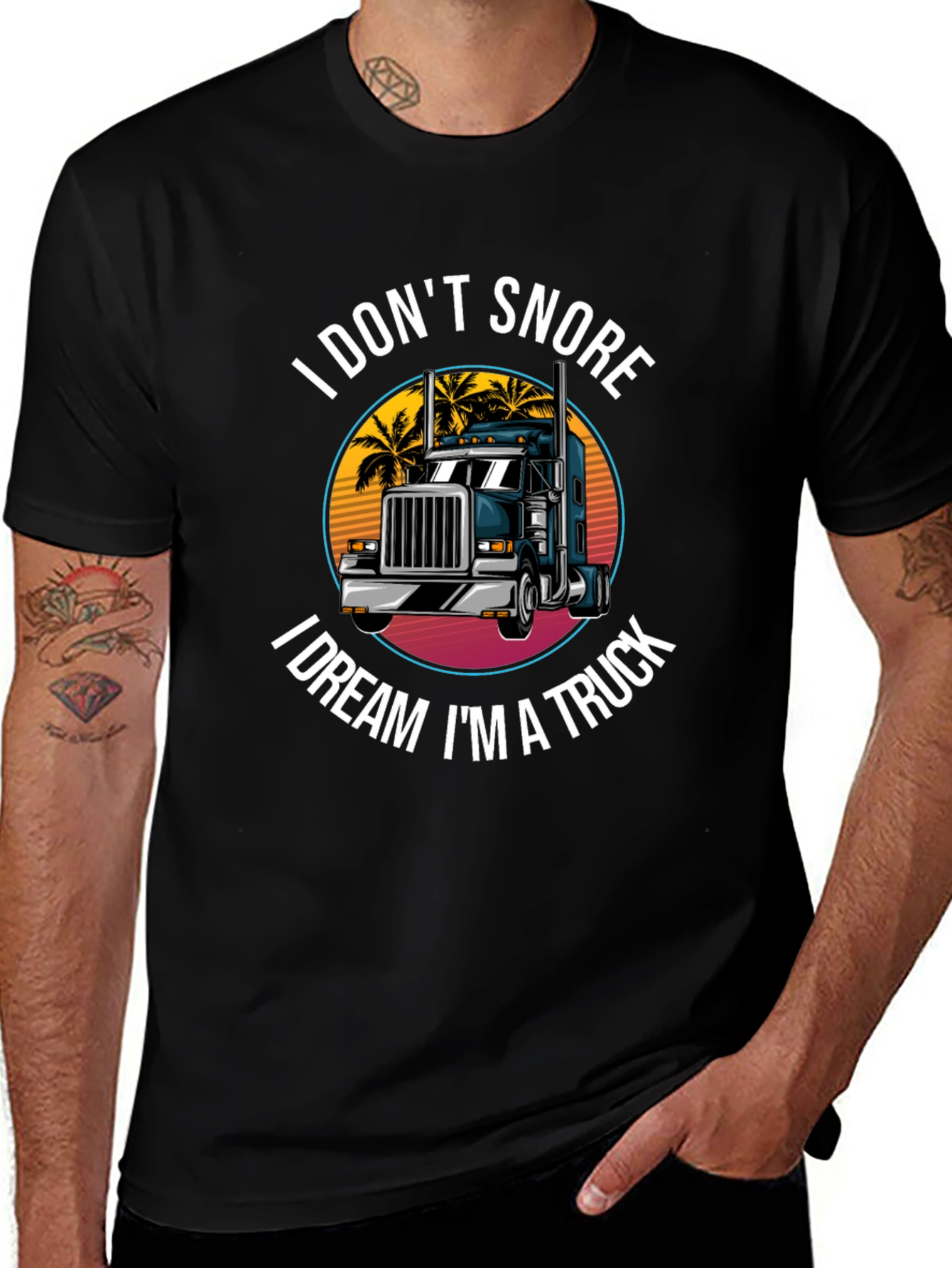 Variant 14 of I Dream I'm a Truck T-Shirt - Black, Graphic Print