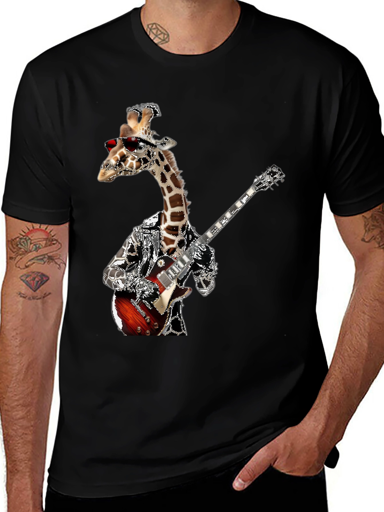 Variant 12 of Giraffe Guitarist Graphic Tee