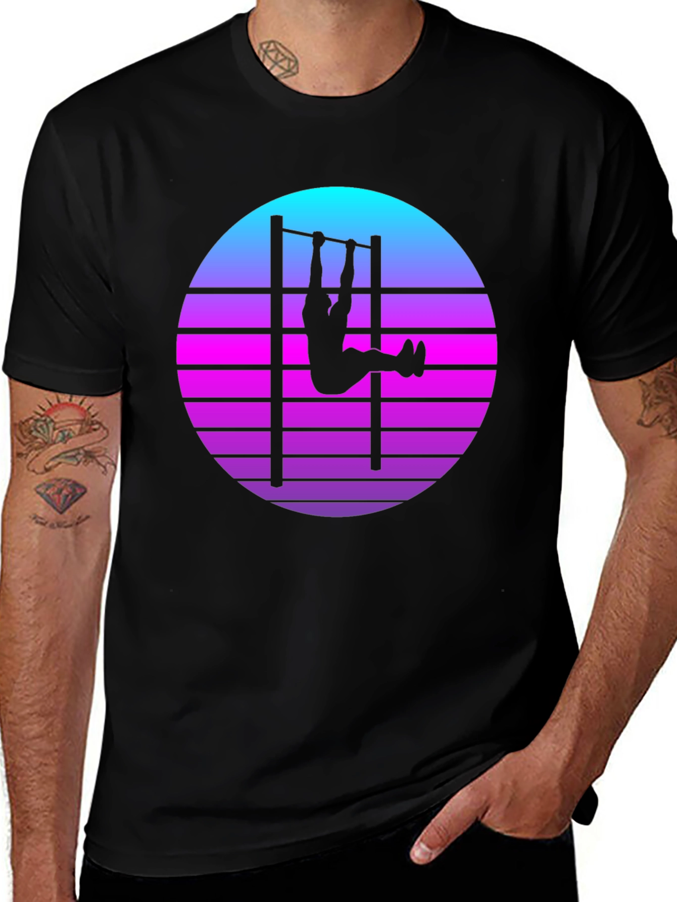 Variant 6 of Retro Gymnast T-Shirt - Black