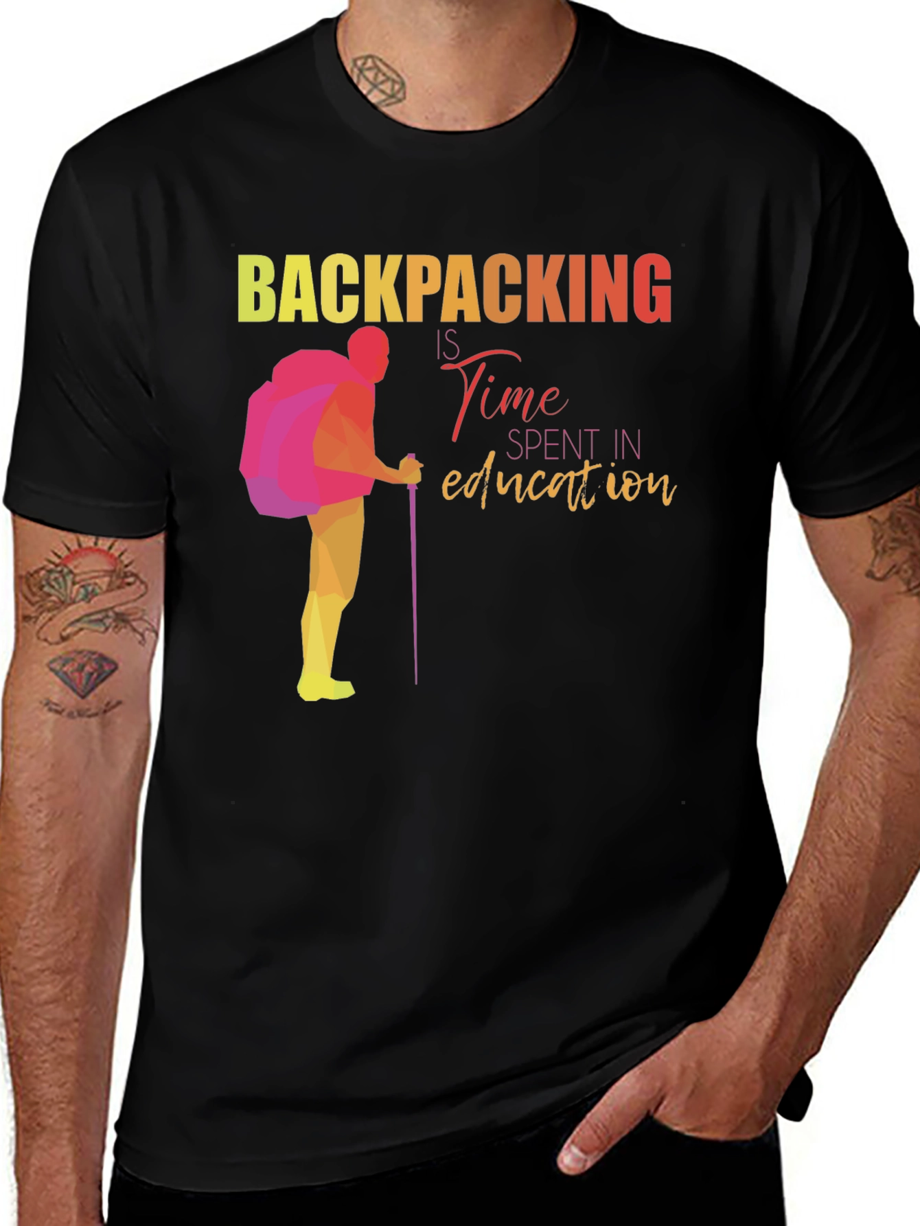Backpacking Time Spent in Education Graphic Tee