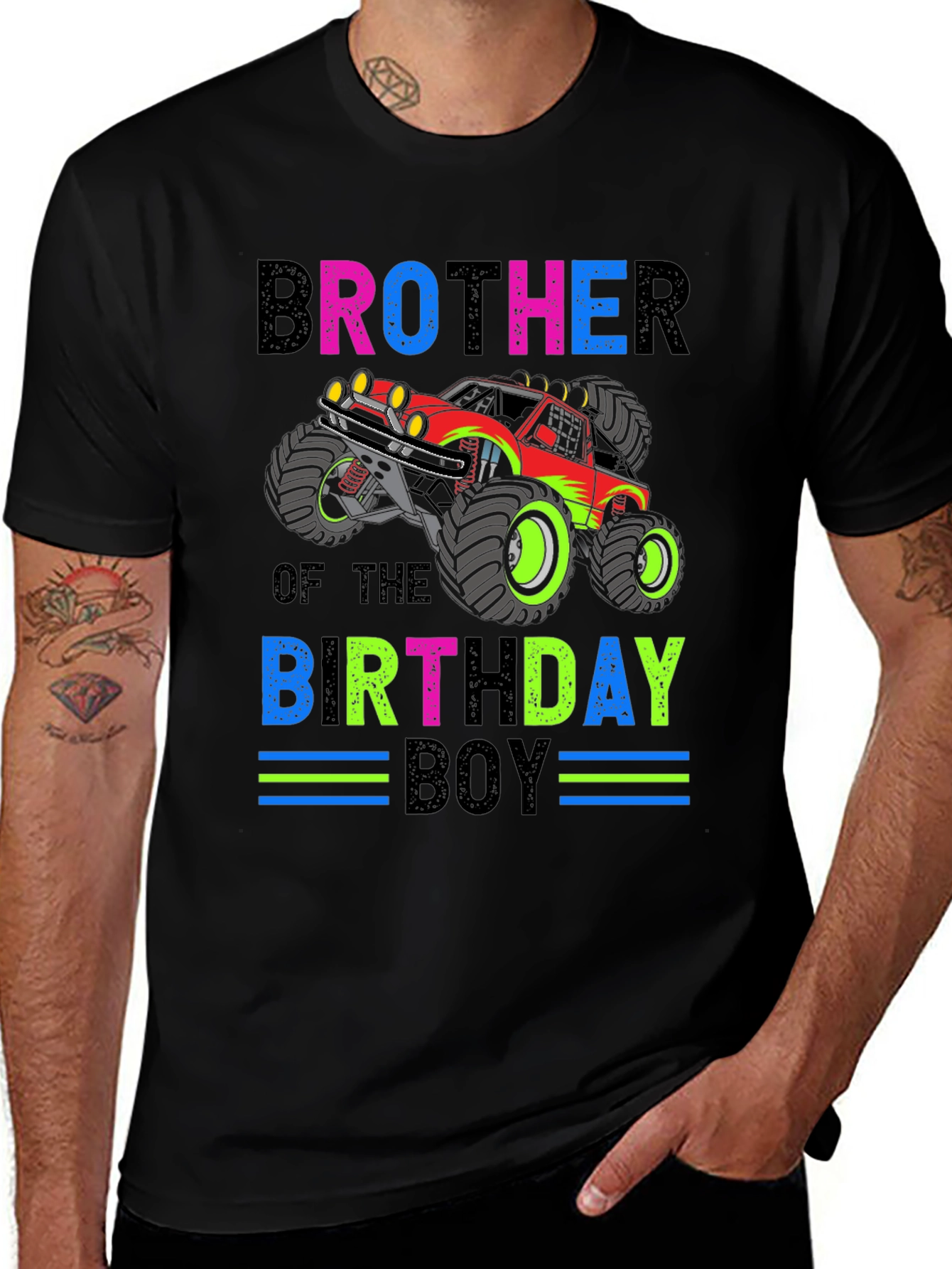 Variant 23 of Brother of the Birthday Boy Monster Truck Graphic Tee