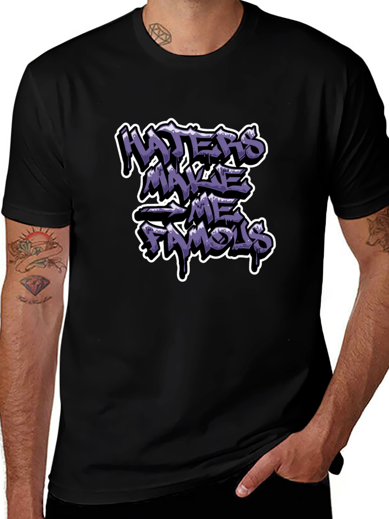 Variant 12 of Haters Make Me Famous Graphic Tee - Trendy & Edgy