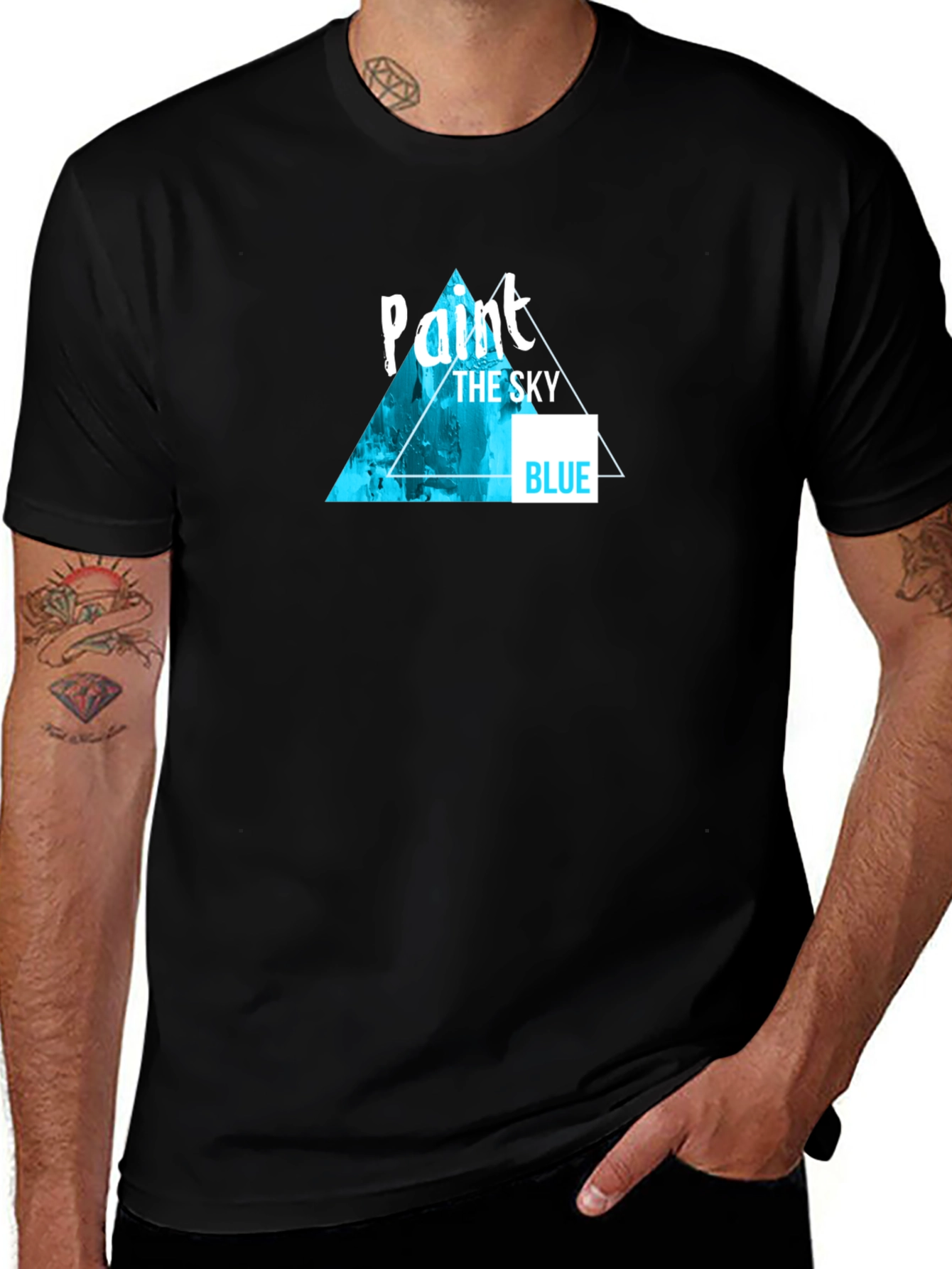 Variant 21 of Paint The Sky Blue Graphic Tee - Modern Design