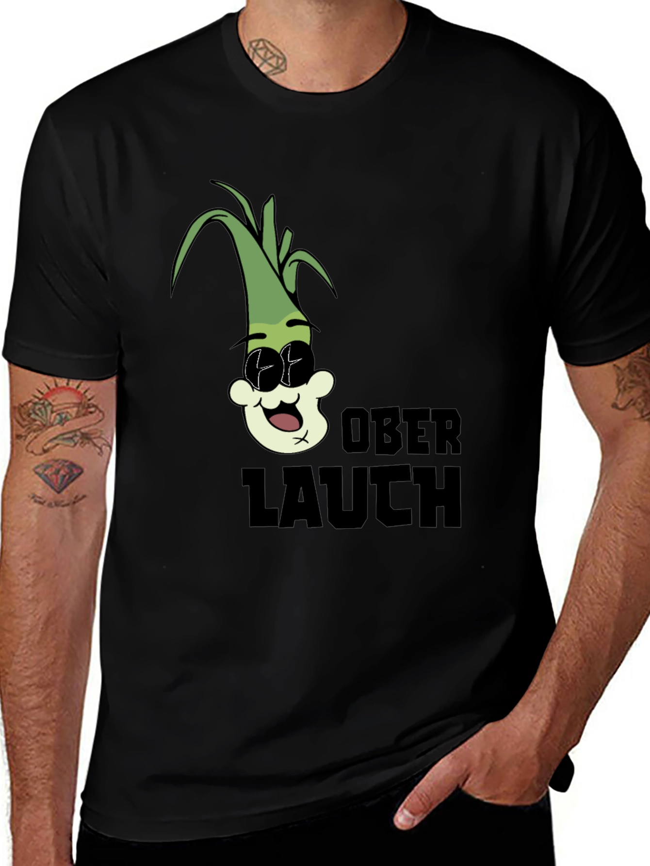 Variant 9 of Oberlauch Funny Cartoon Leek Graphic T-Shirt