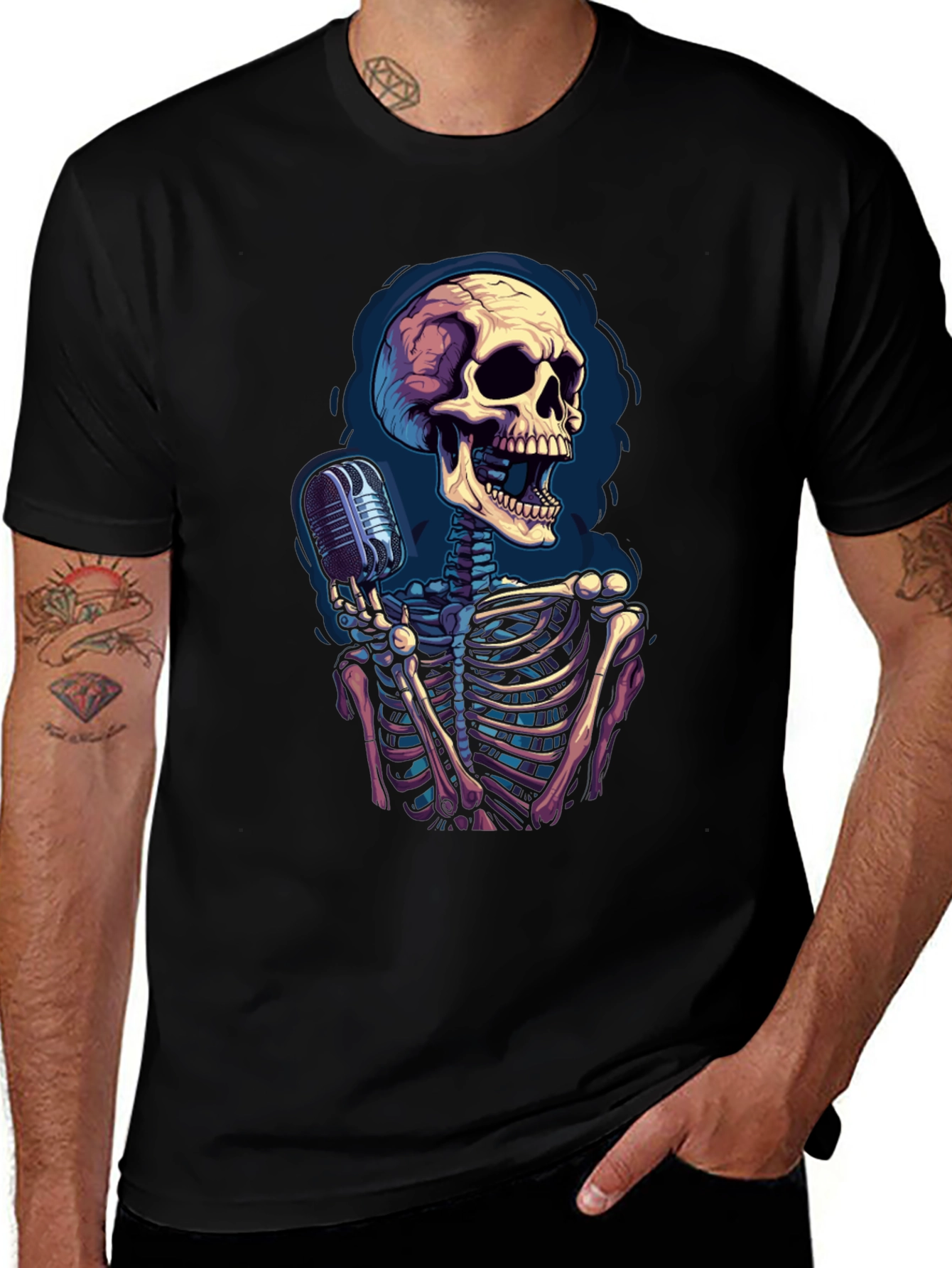 Variant 19 of Skeleton Singer Graphic T-Shirt - Rock Your Style!