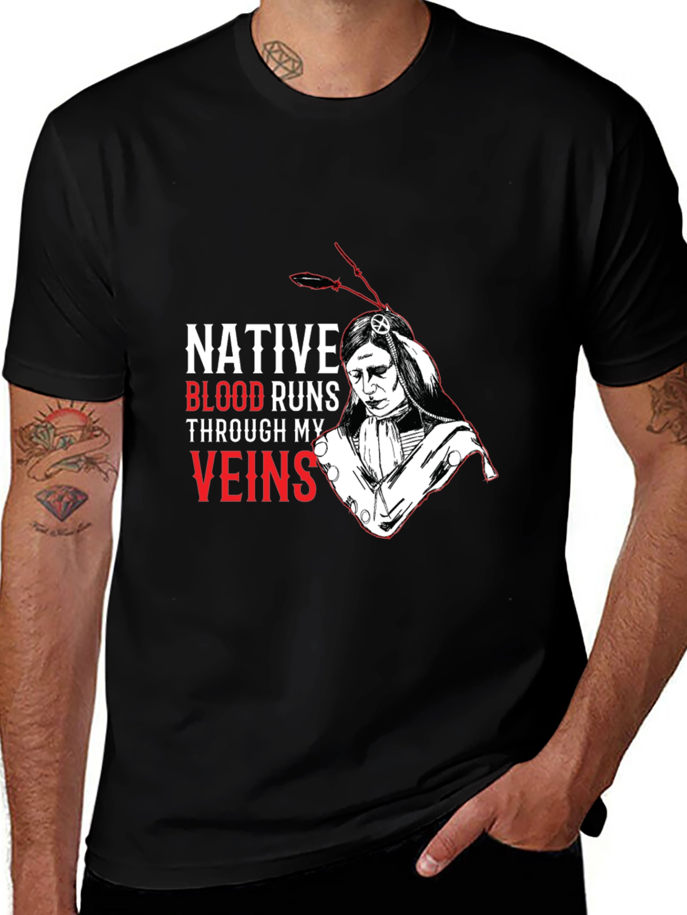 Native Blood Runs Through My Veins T-Shirt