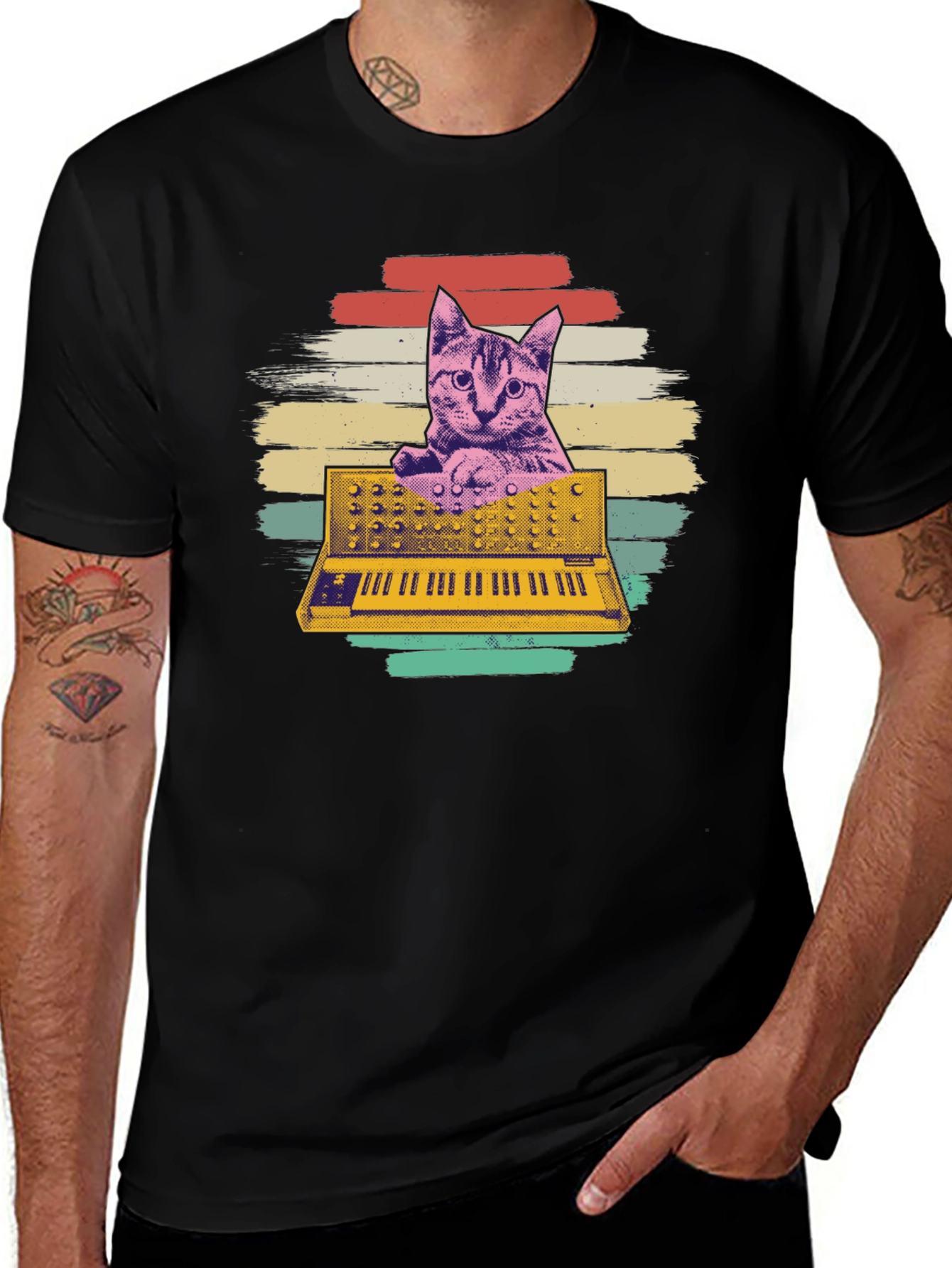 Variant 24 of Cat Synthesizer Retro T-Shirt