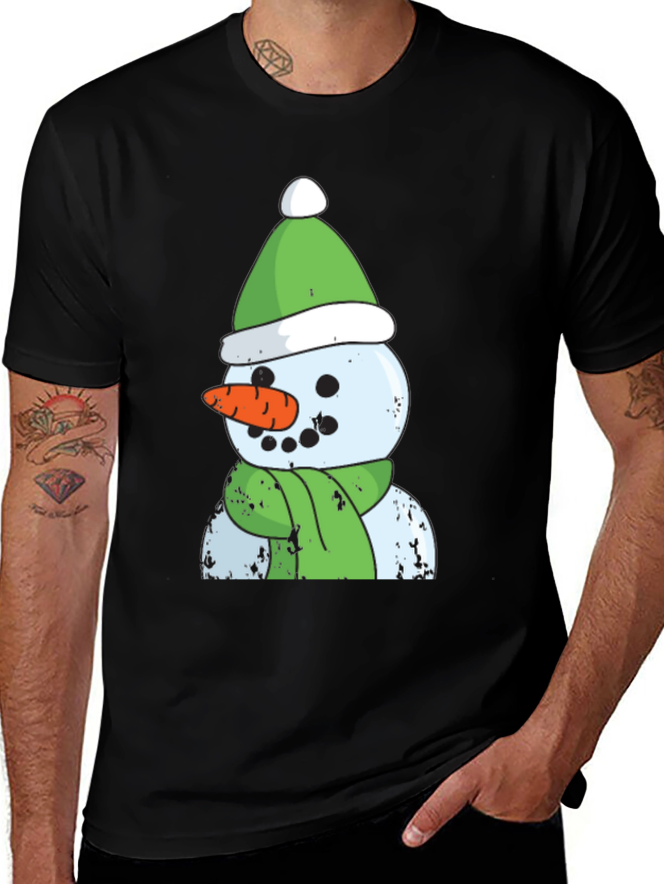 Variant 13 of Snowman Graphic Tee - Festive Holiday Apparel
