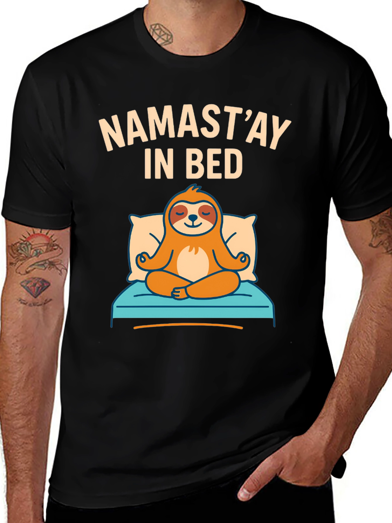 Variant 8 of Namast'ay In Bed Sloth T-Shirt - Relaxed Fit