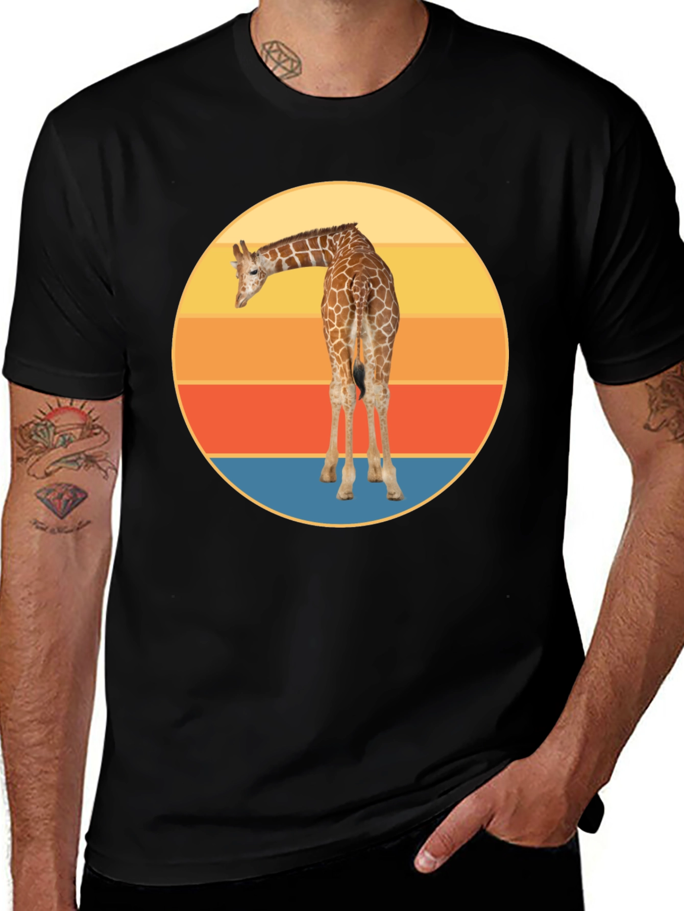 Variant 11 of Retro Giraffe Sunset T-Shirt