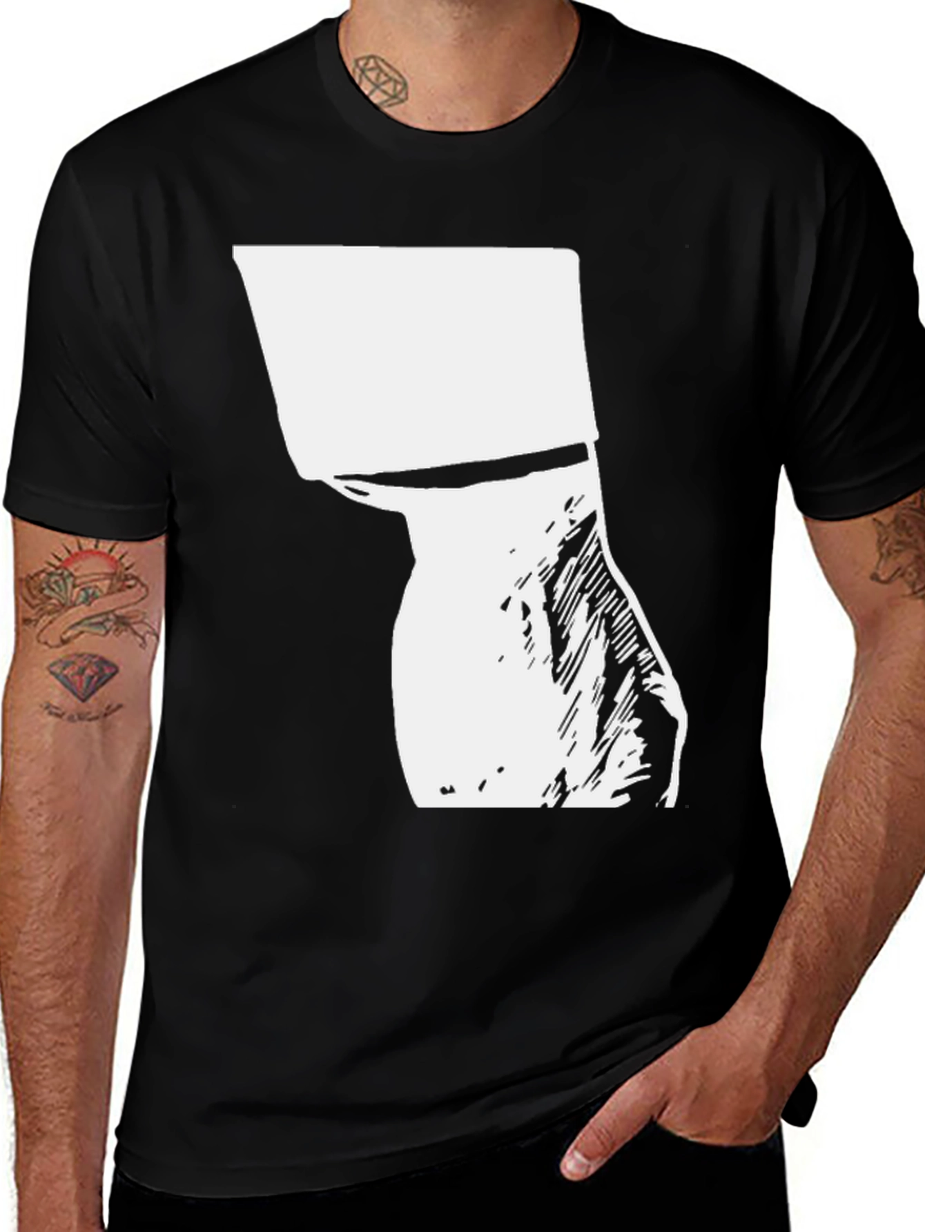 Variant 24 of Abstract Graphic Print T-Shirt - Casual Black Tee