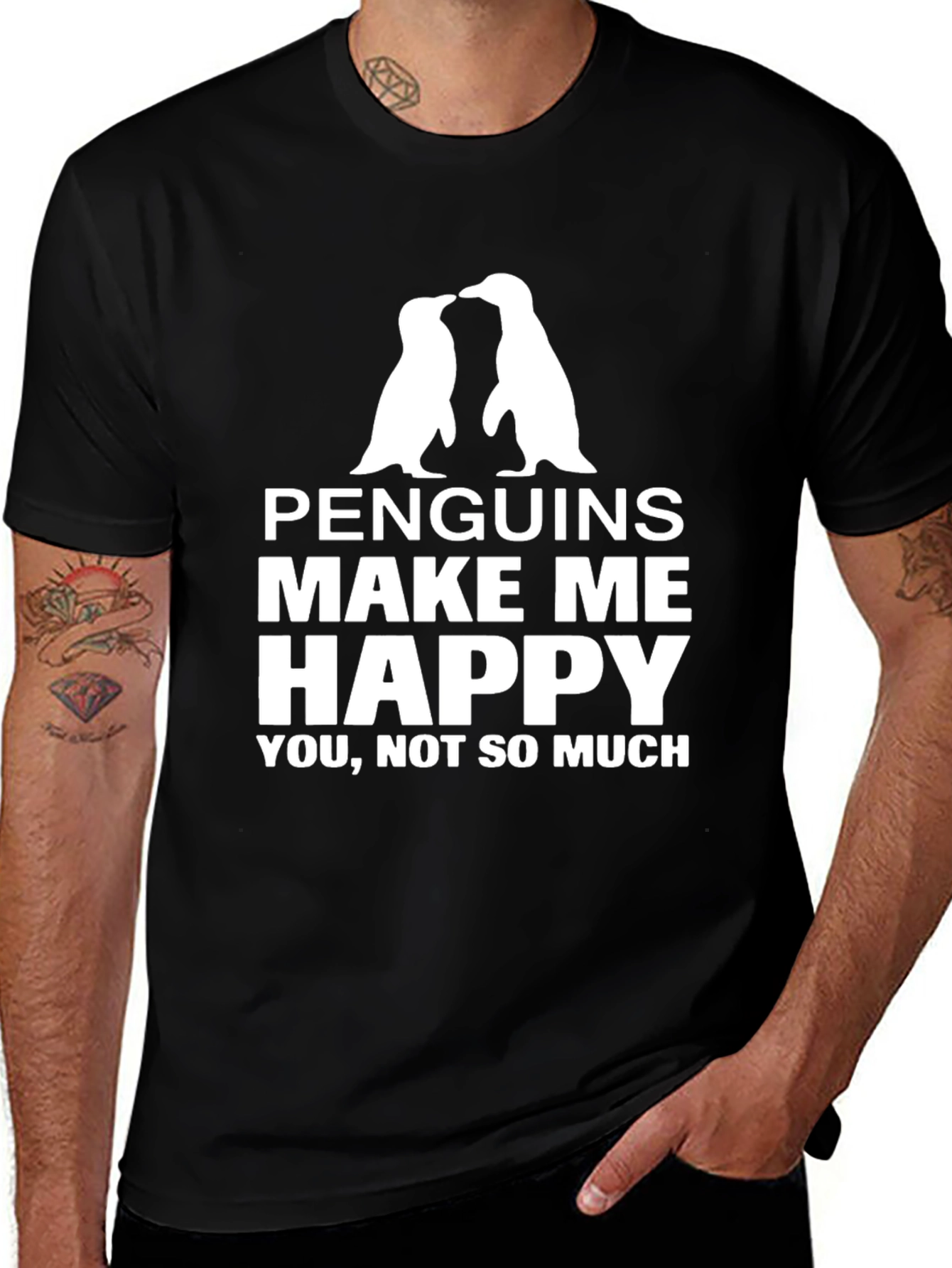 Variant 30 of Penguin Lover T-Shirt: Penguins Make Me Happy Graphic Tee
