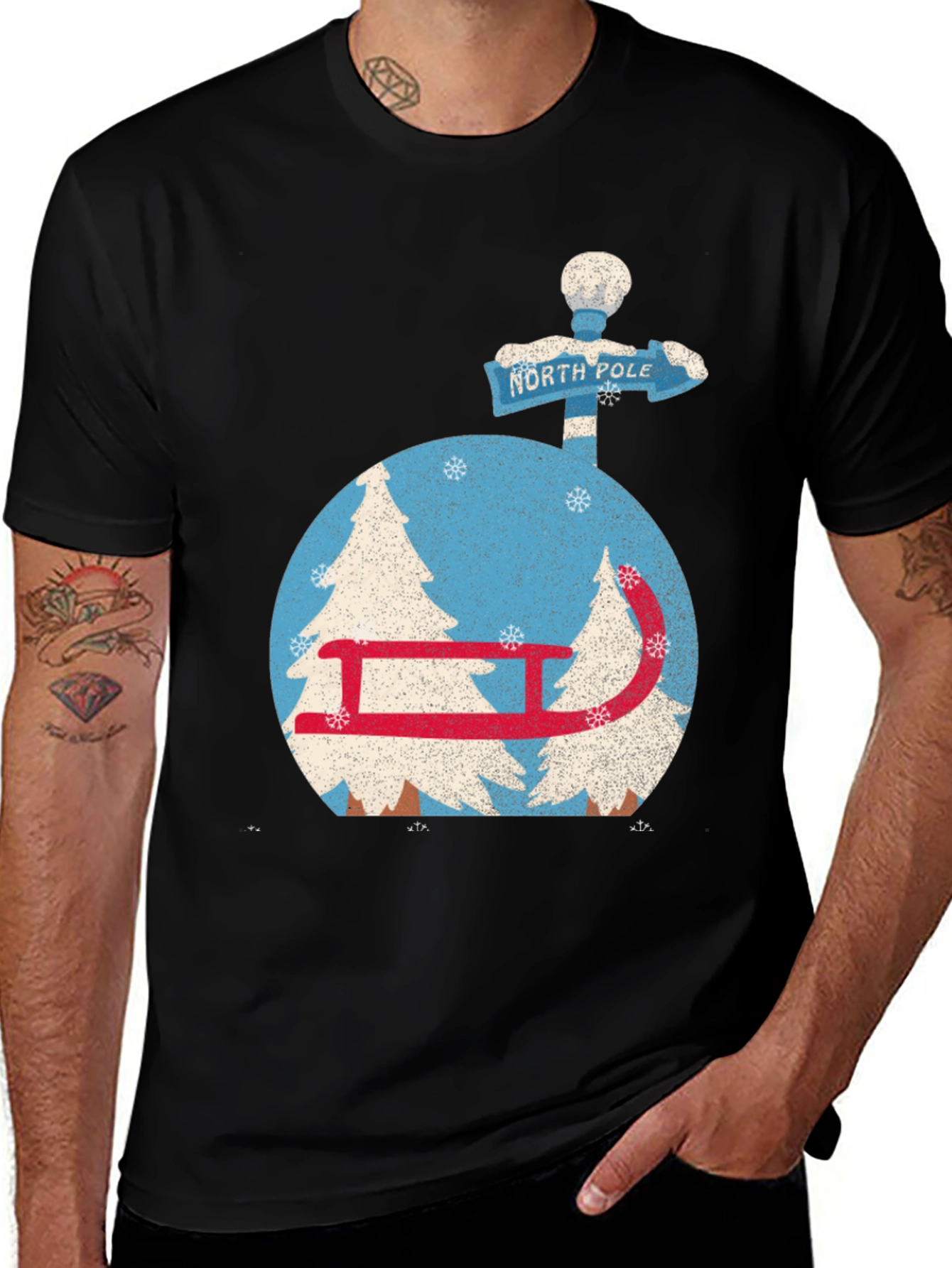 North Pole Winter Sleigh T-Shirt