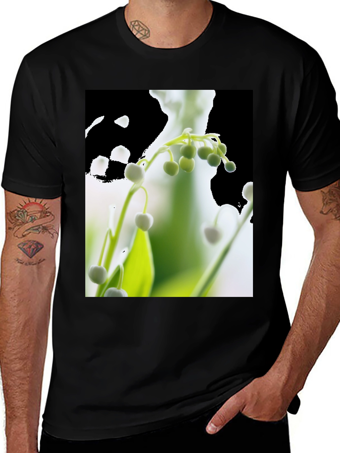 Variant 26 of Floral Print T-Shirt - Lily of the Valley