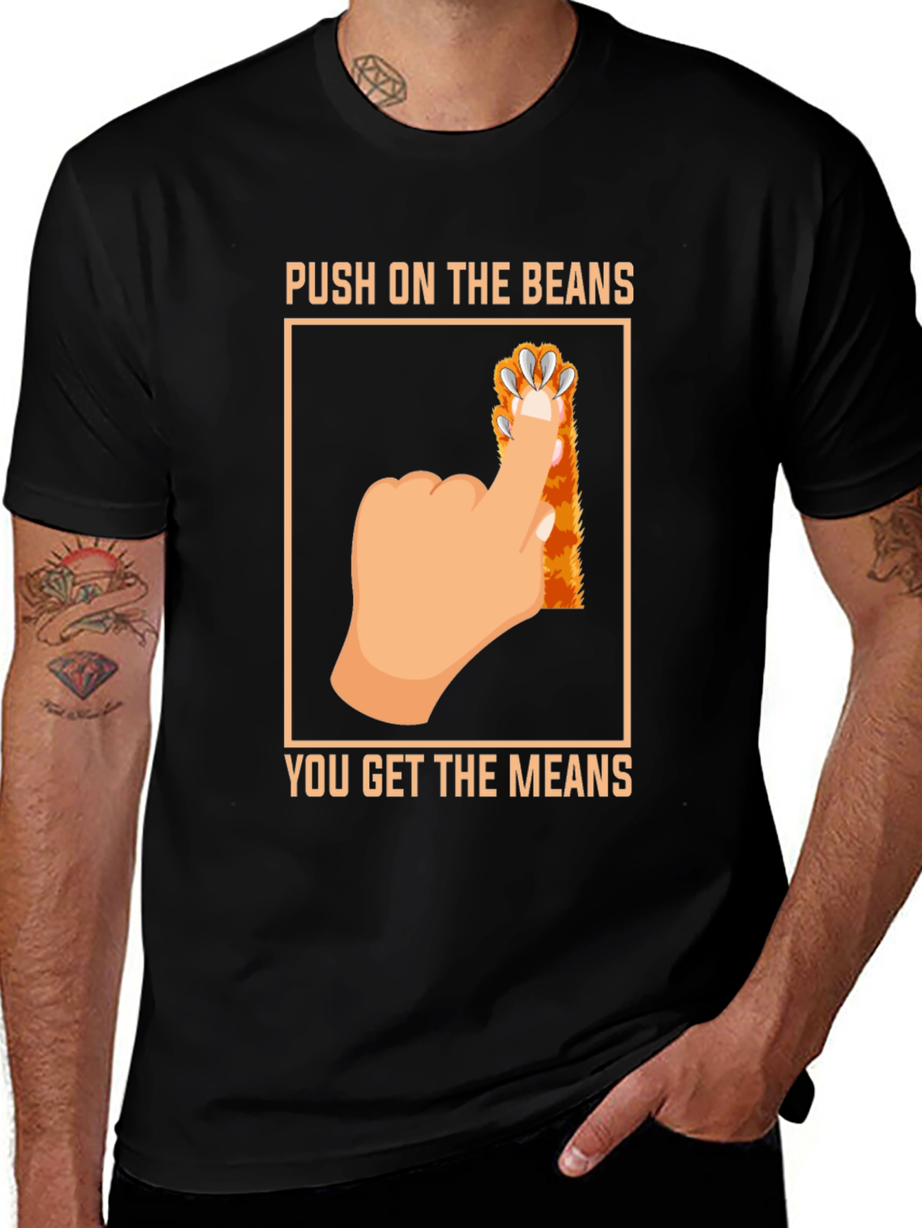 Variant 11 of Push On The Beans Cat Paw T-Shirt