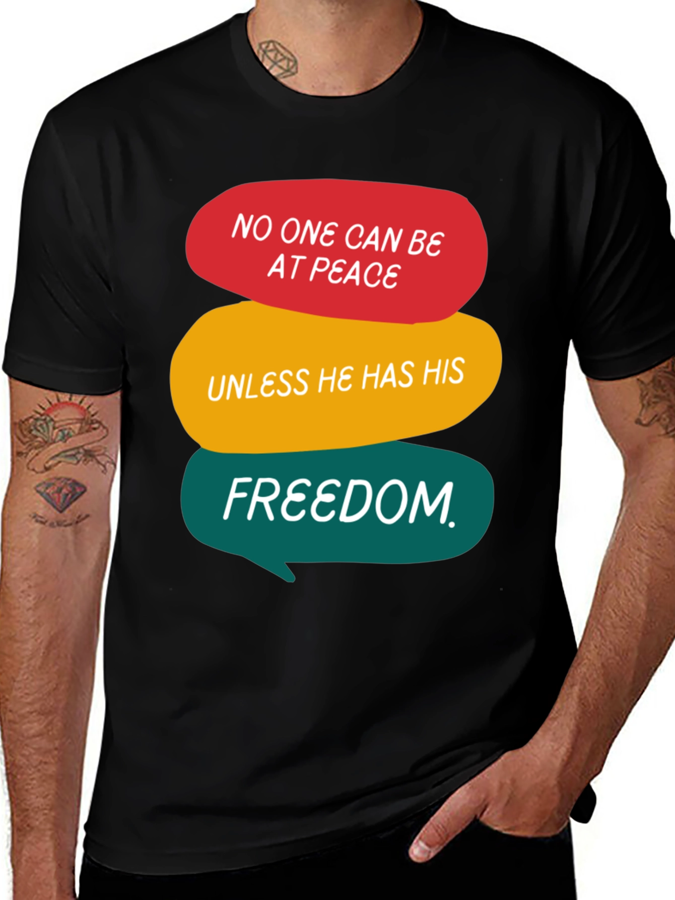 Variant 27 of Freedom Graphic Tee - Black Unisex Shirt