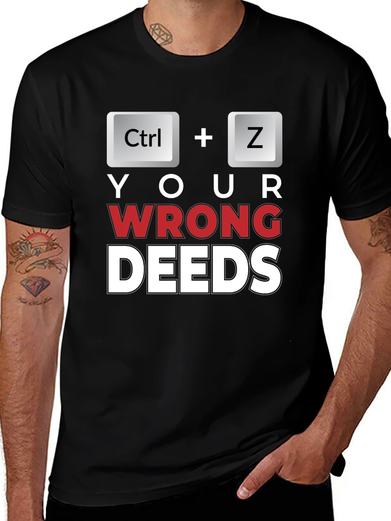 Ctrl+Z Undo Wrong Deeds Black T-Shirt