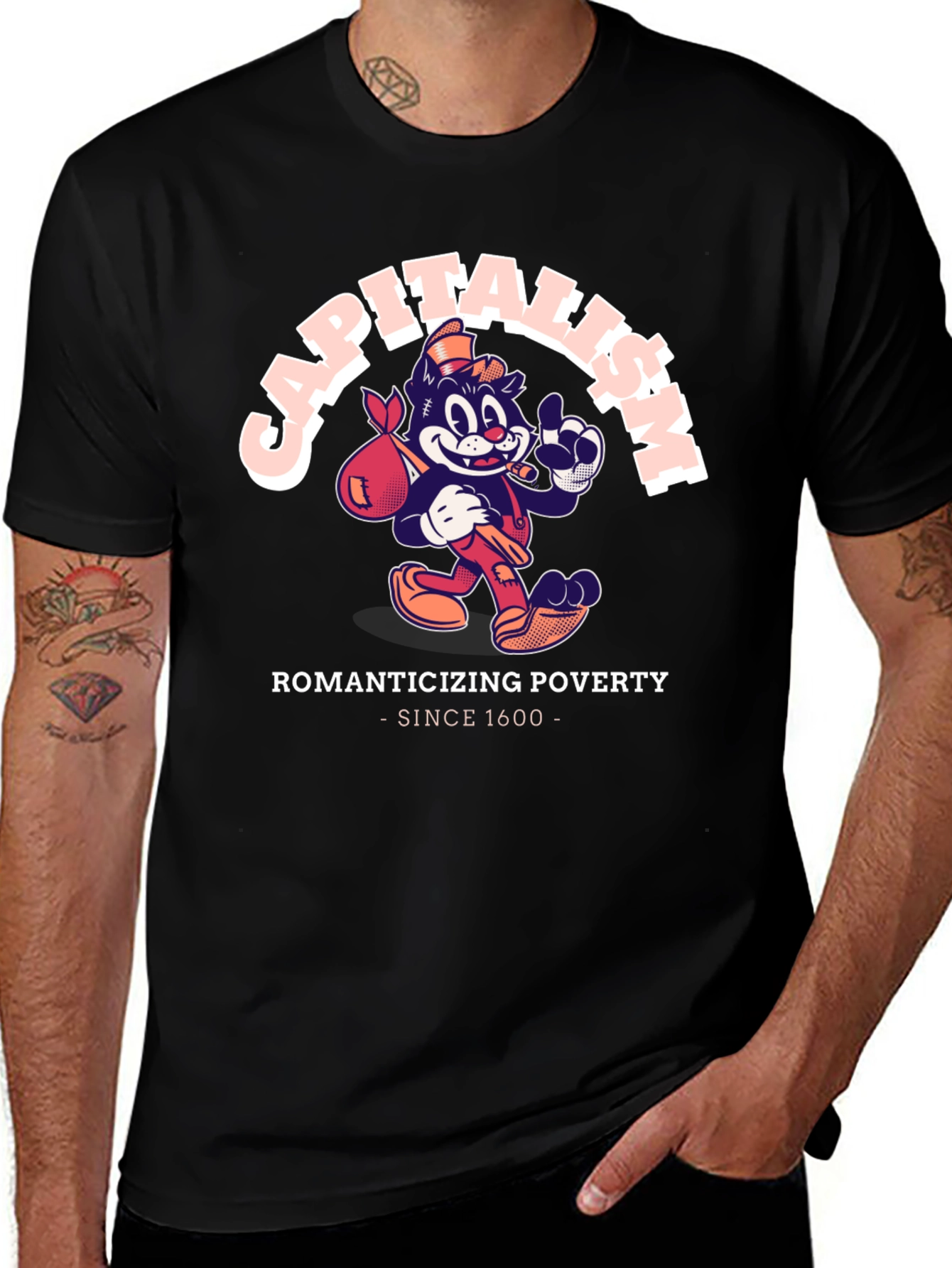Variant 30 of Capitalism Romanticizing Poverty Graphic T-Shirt