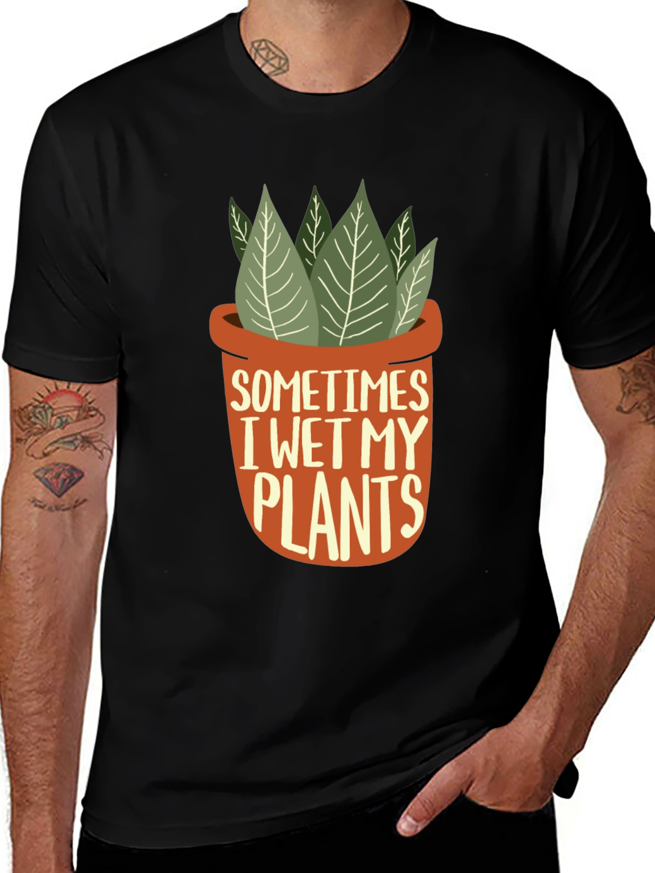 Variant 14 of Funny 'I Wet My Plants' Graphic T-Shirt