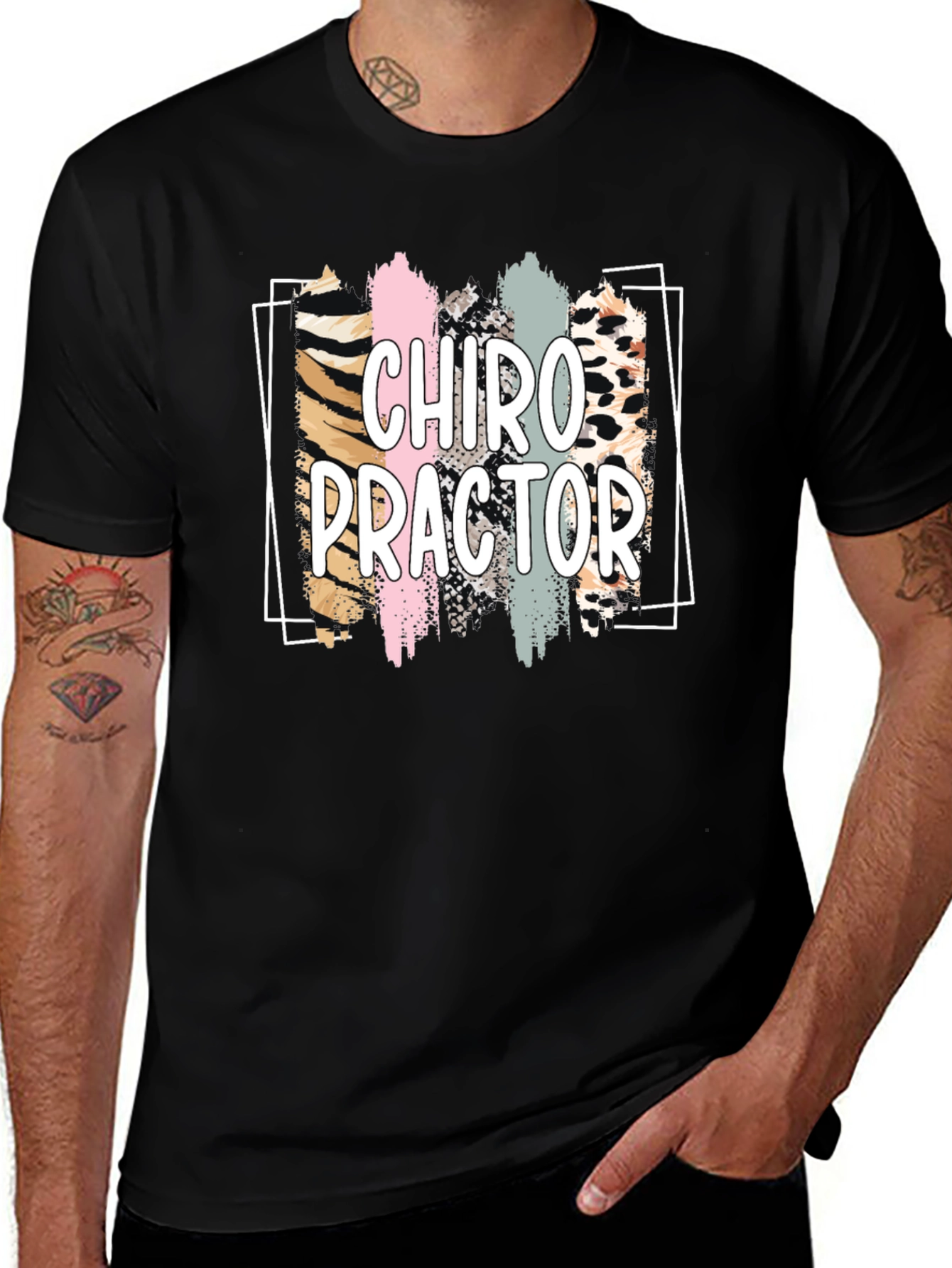 Chiropractor Graphic Tee - Black Cotton Shirt