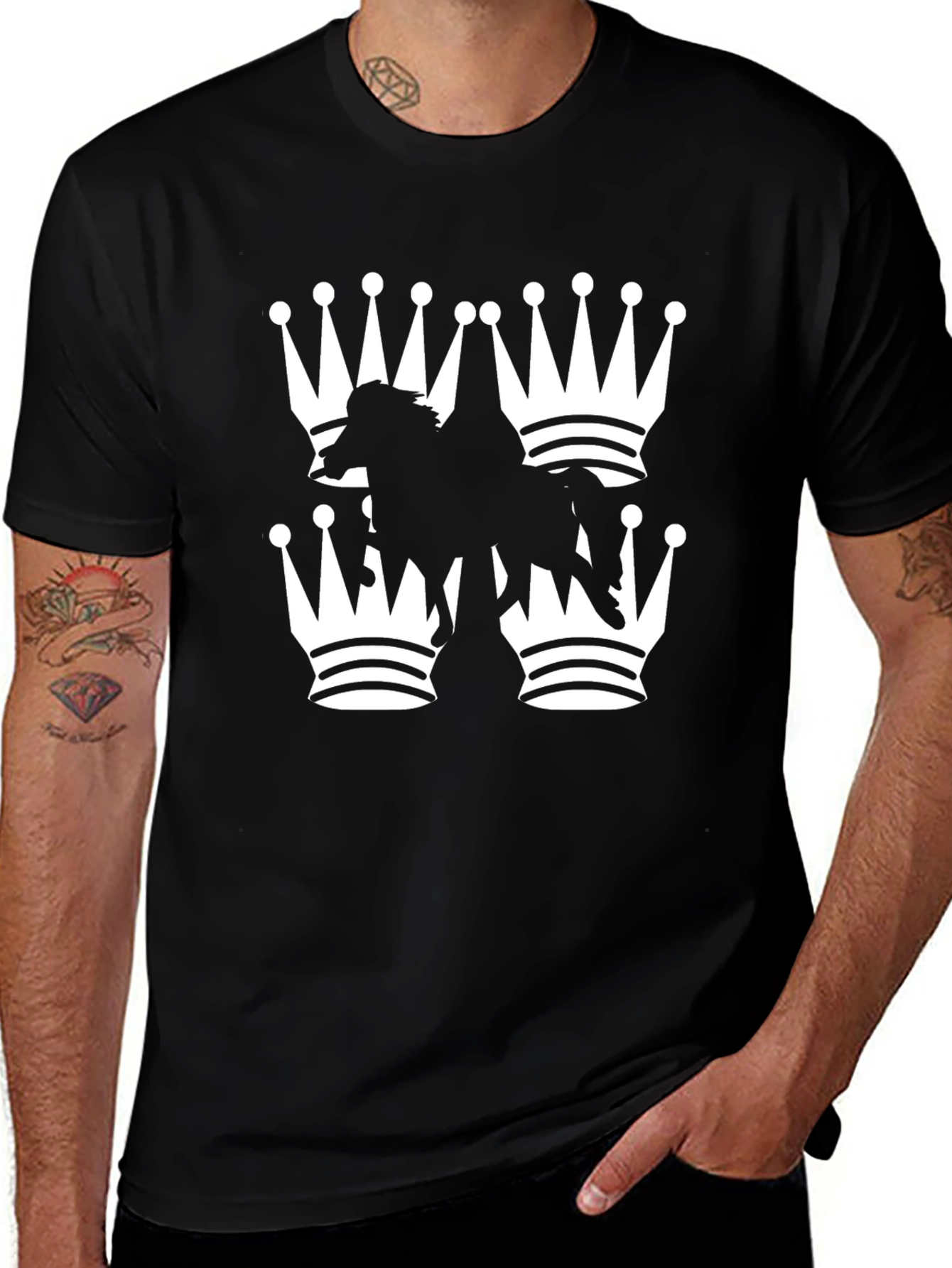 Variant 14 of King Horse Graphic Black T-Shirt