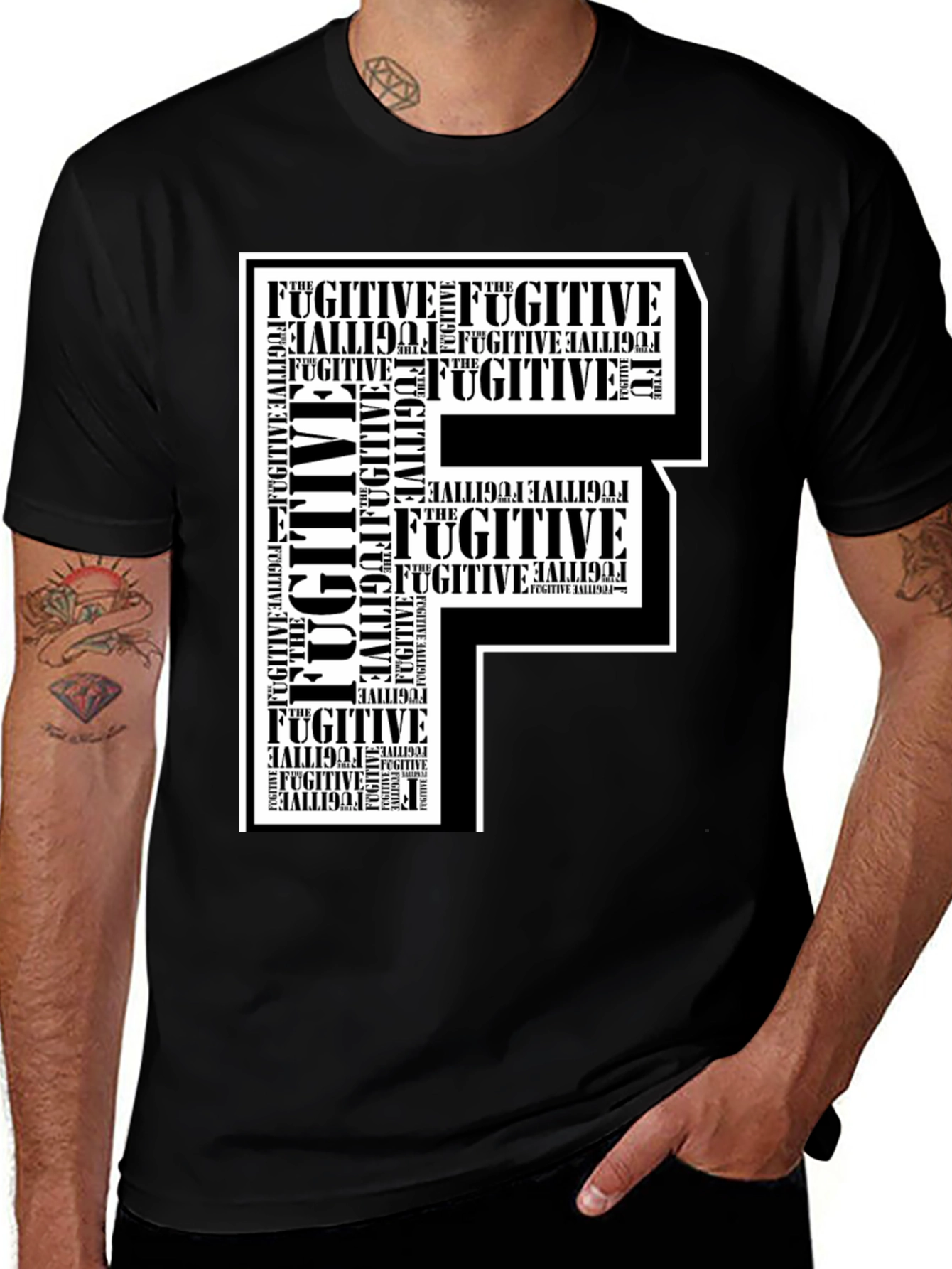 Fugitive F Graphic Print T-Shirt