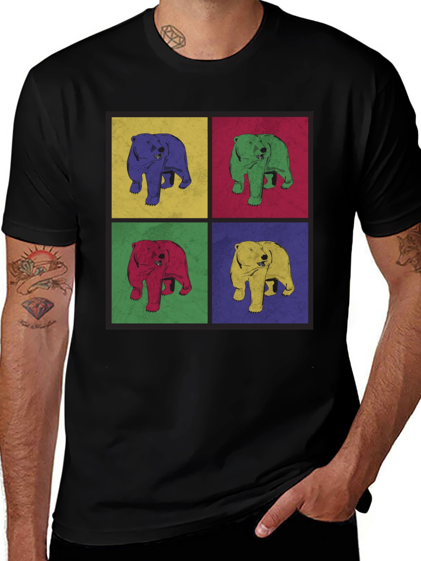Variant 2 of Pop Art Bear T-Shirt - Colorful Graphic Tee