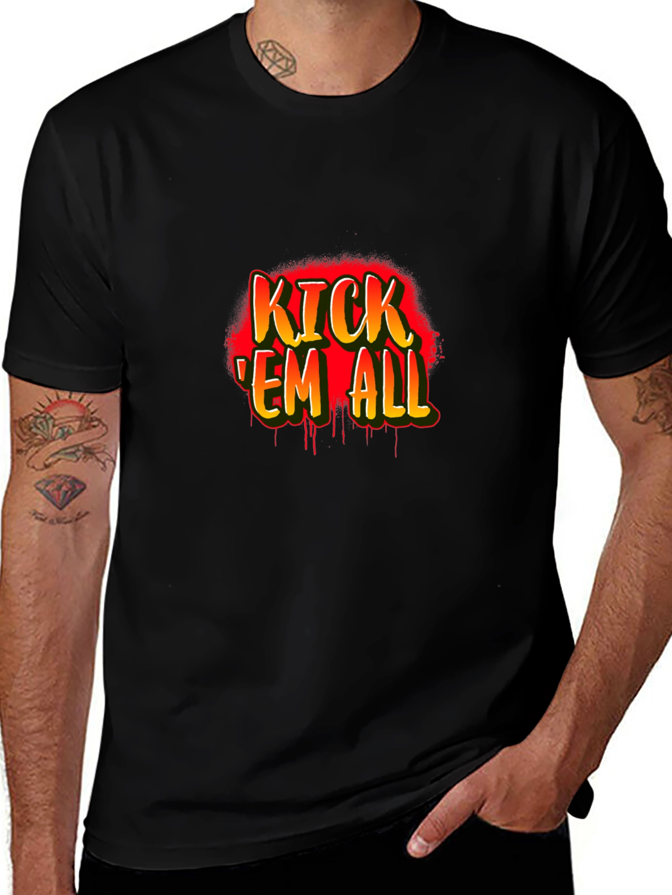 Variant 11 of Kick 'Em All Graphic Tee - Bold Streetwear T-Shirt