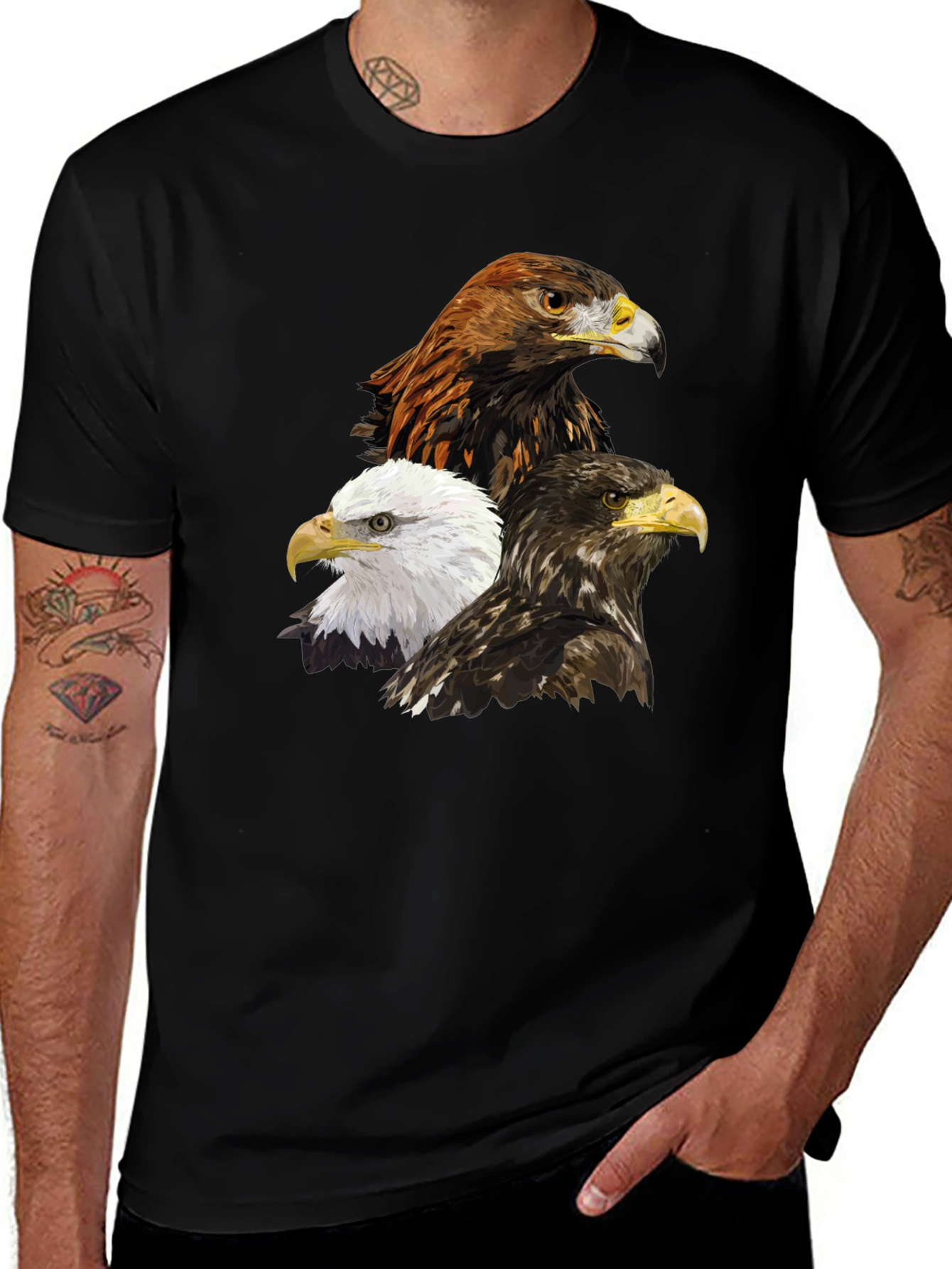 Variant 23 of Majestic Eagle Trio Black T-Shirt