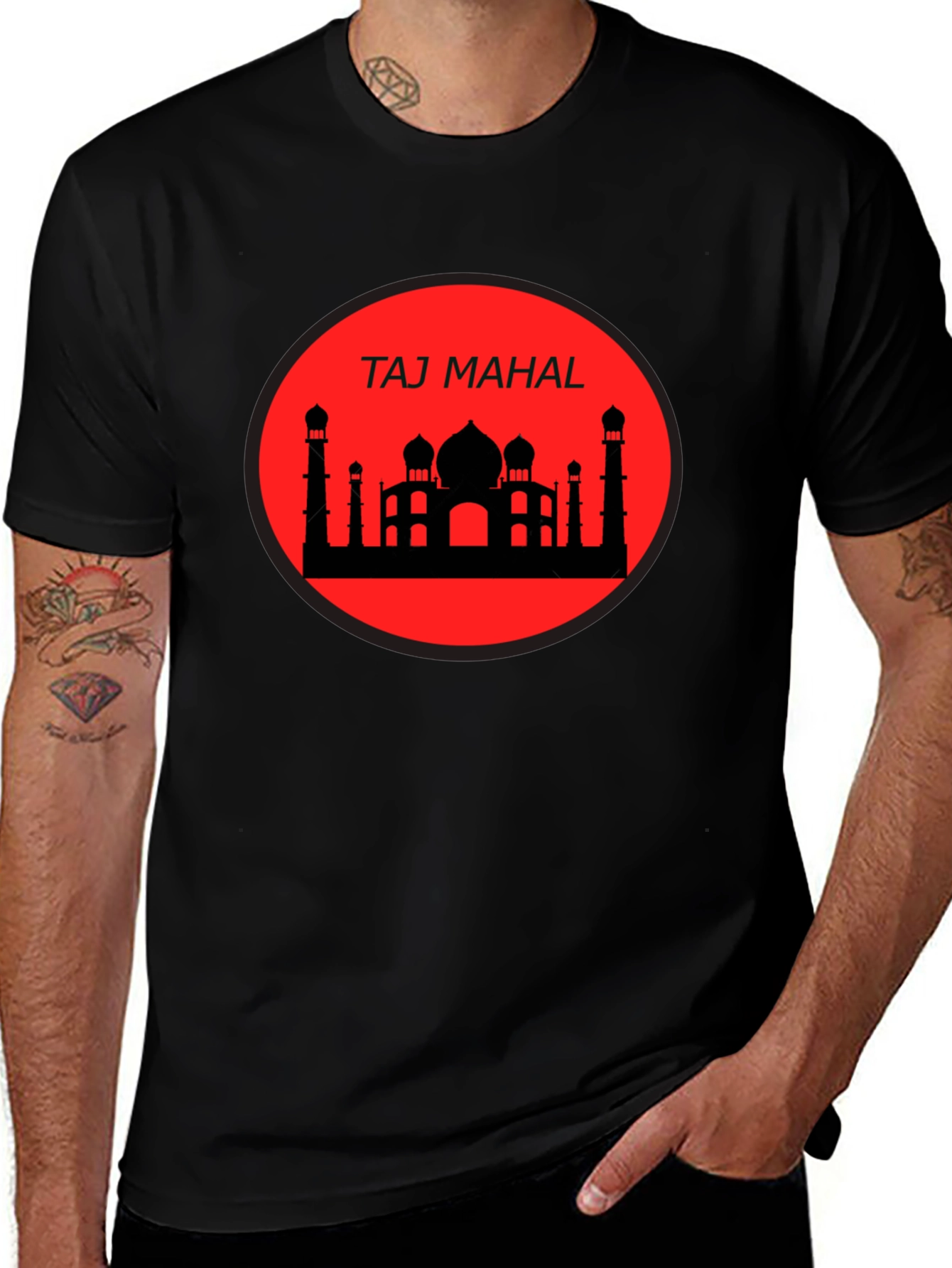 Taj Mahal Graphic Print Crew Neck T-Shirt