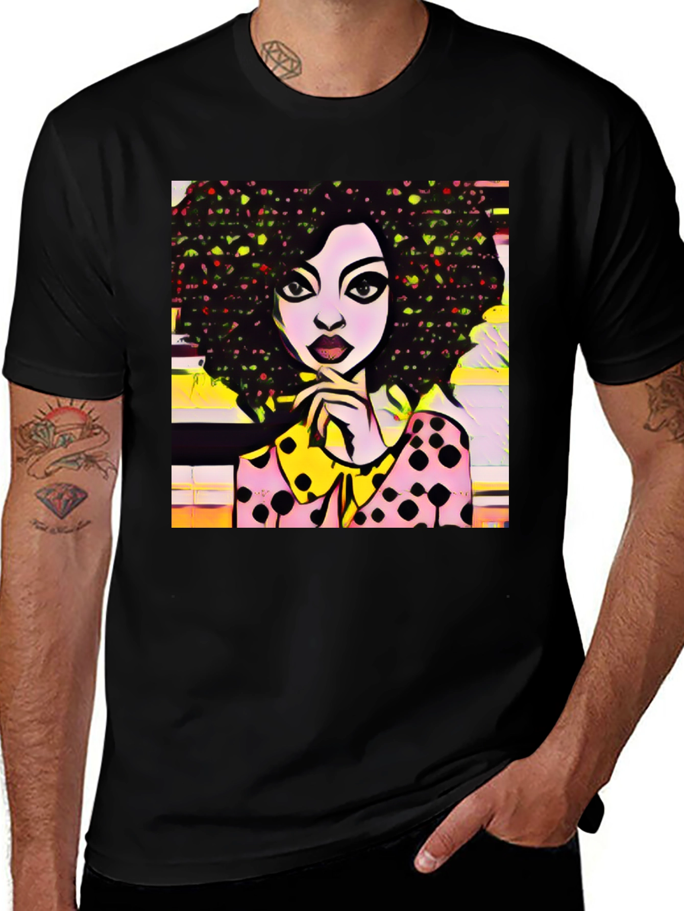 Variant 12 of Pop Art Woman's Afro T-Shirt
