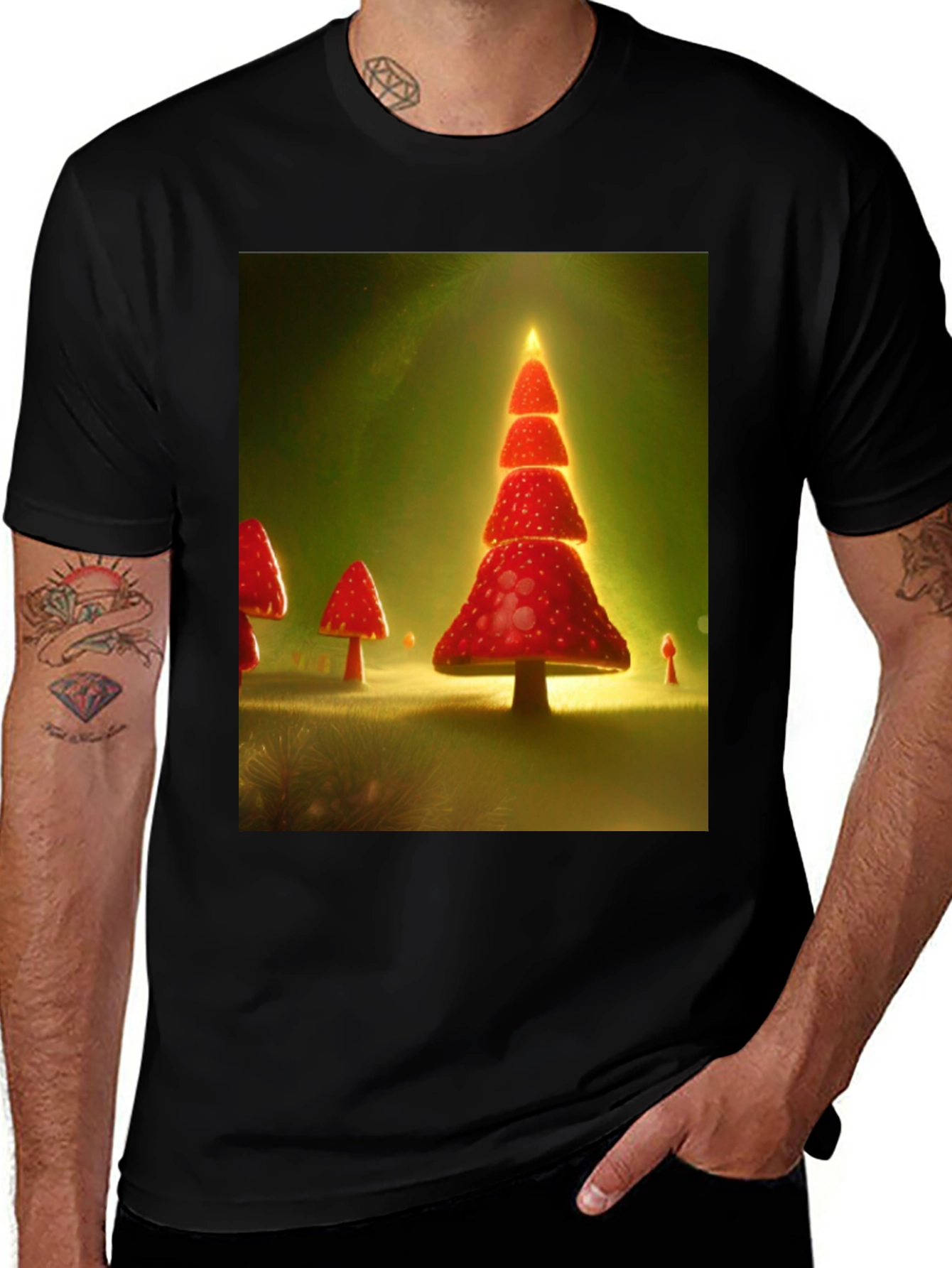 Variant 24 of Mushroom Christmas Tree T-Shirt
