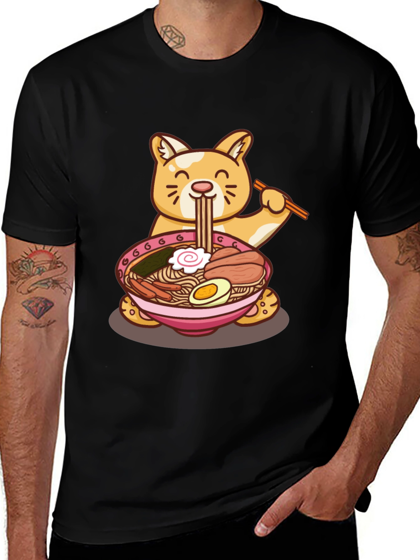 Ramen Cat T-Shirt - Cute Anime Foodie Tee