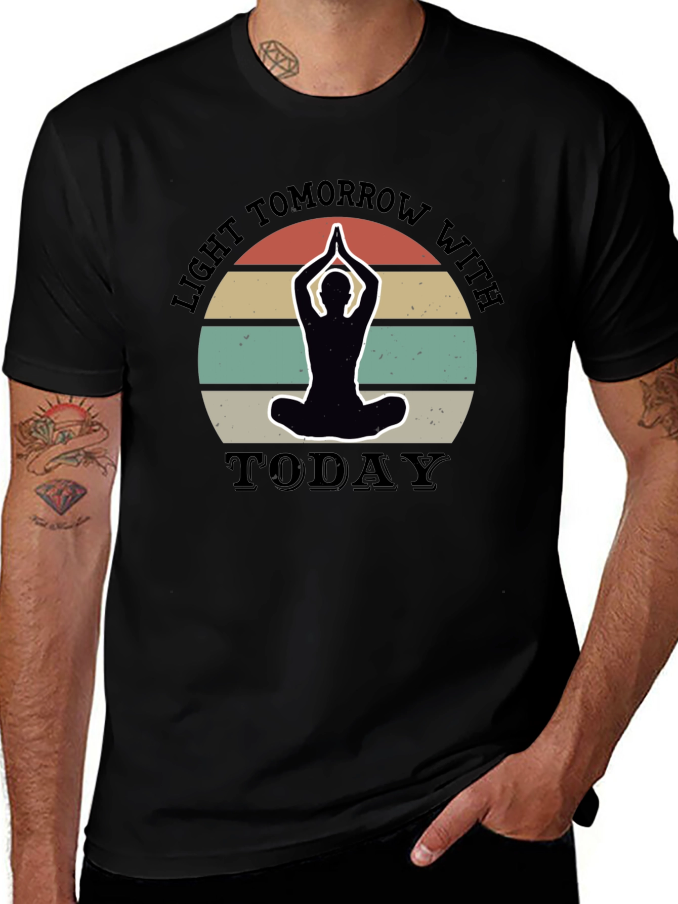 Variant 23 of Light Tomorrow Yoga Silhouette Black T-Shirt