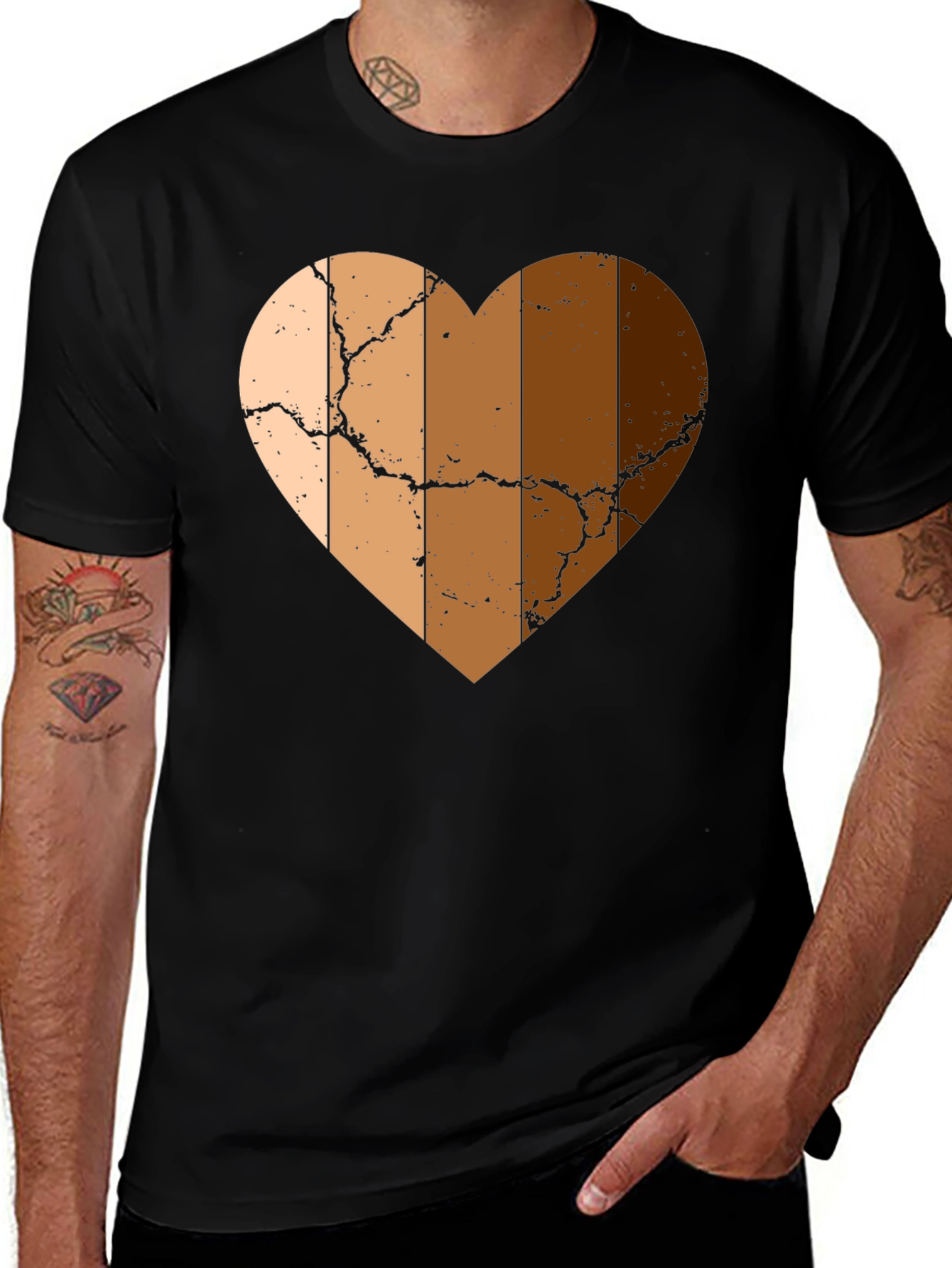 Unity Heart Men's Black Graphic Tee