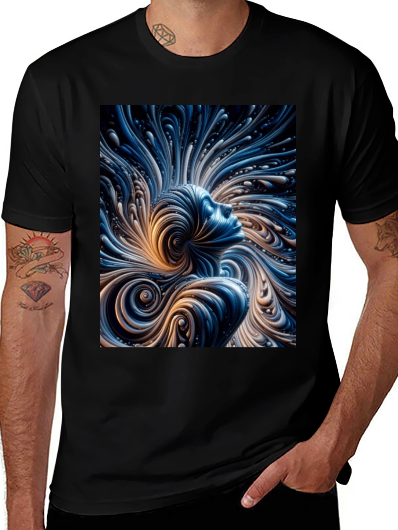Variant 22 of Abstract Mind T-Shirt - Black Cotton Tee