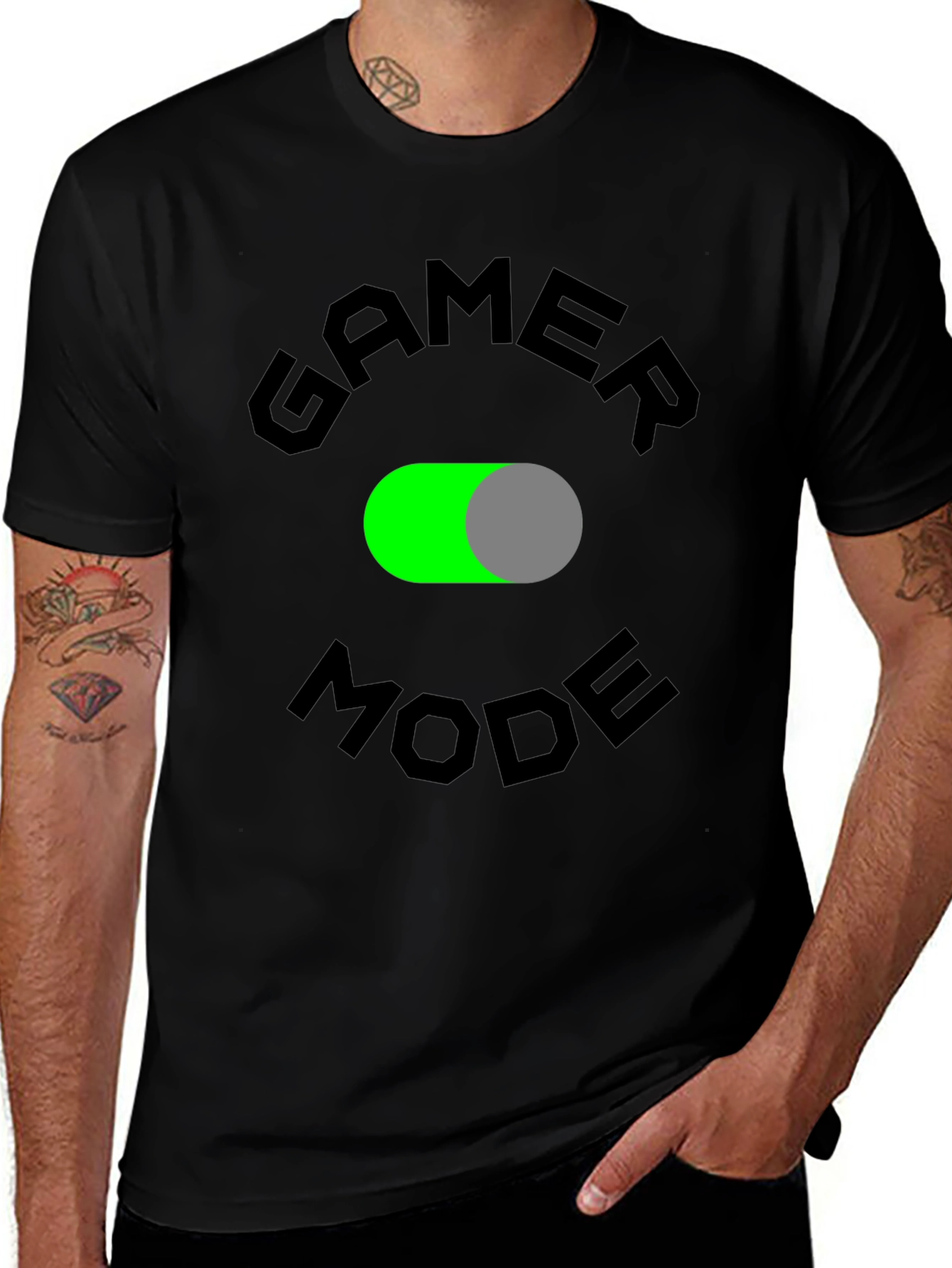 Variant 8 of Gamer Mode Activated Black T-Shirt