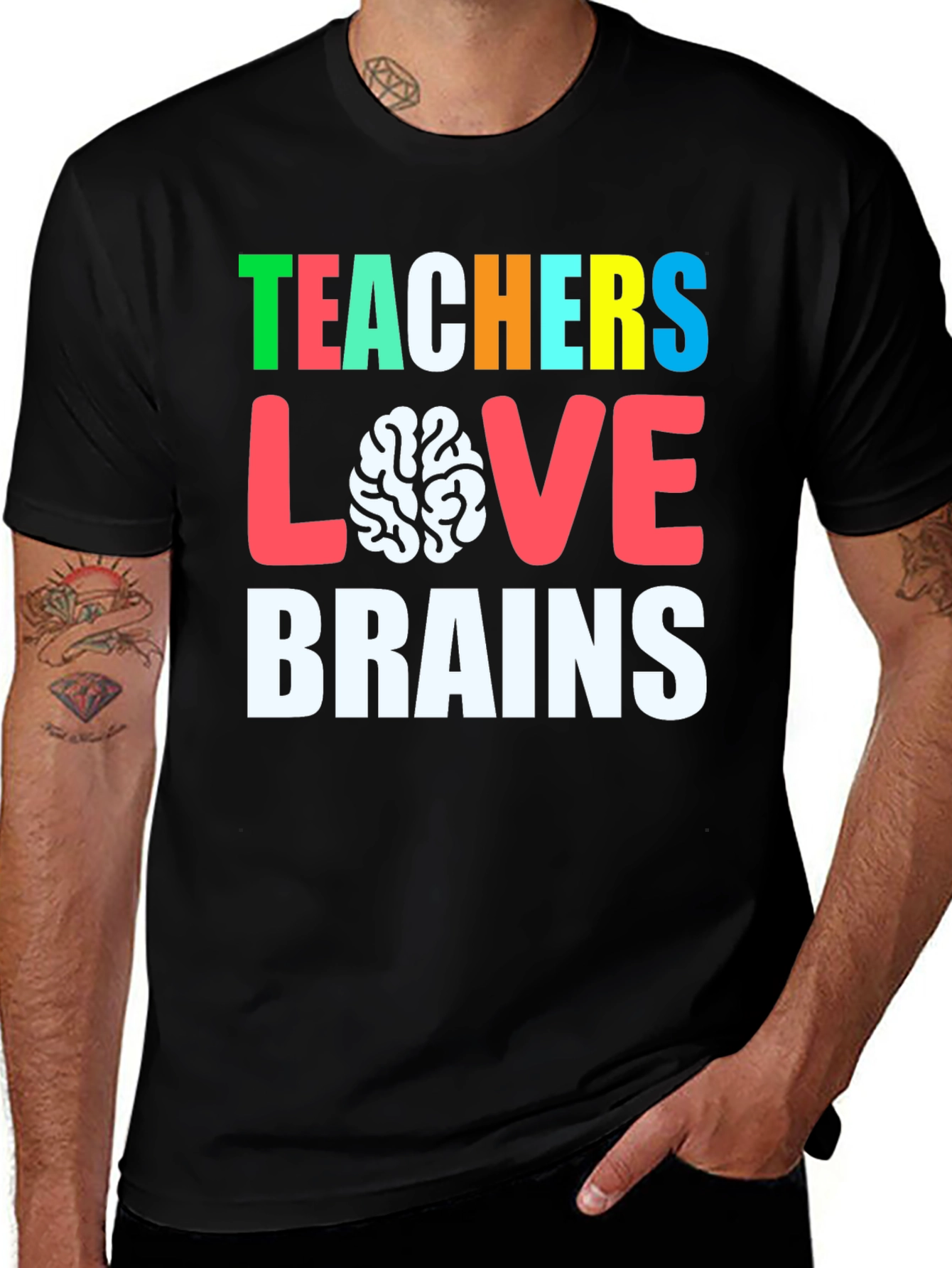 Variant 10 of Teachers Love Brains Graphic Tee