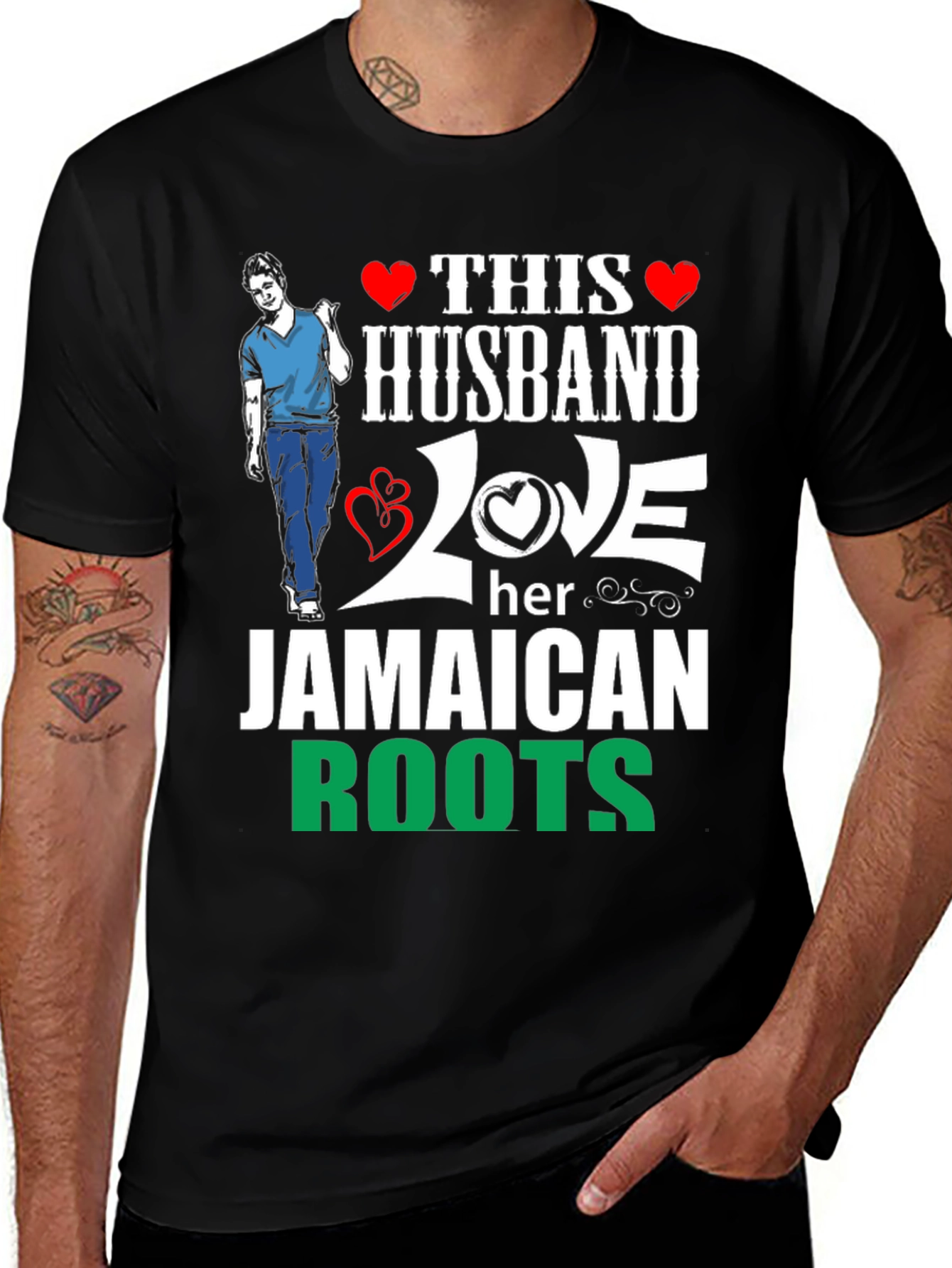 Variant 10 of Husband Loves Jamaican Roots Graphic T-Shirt