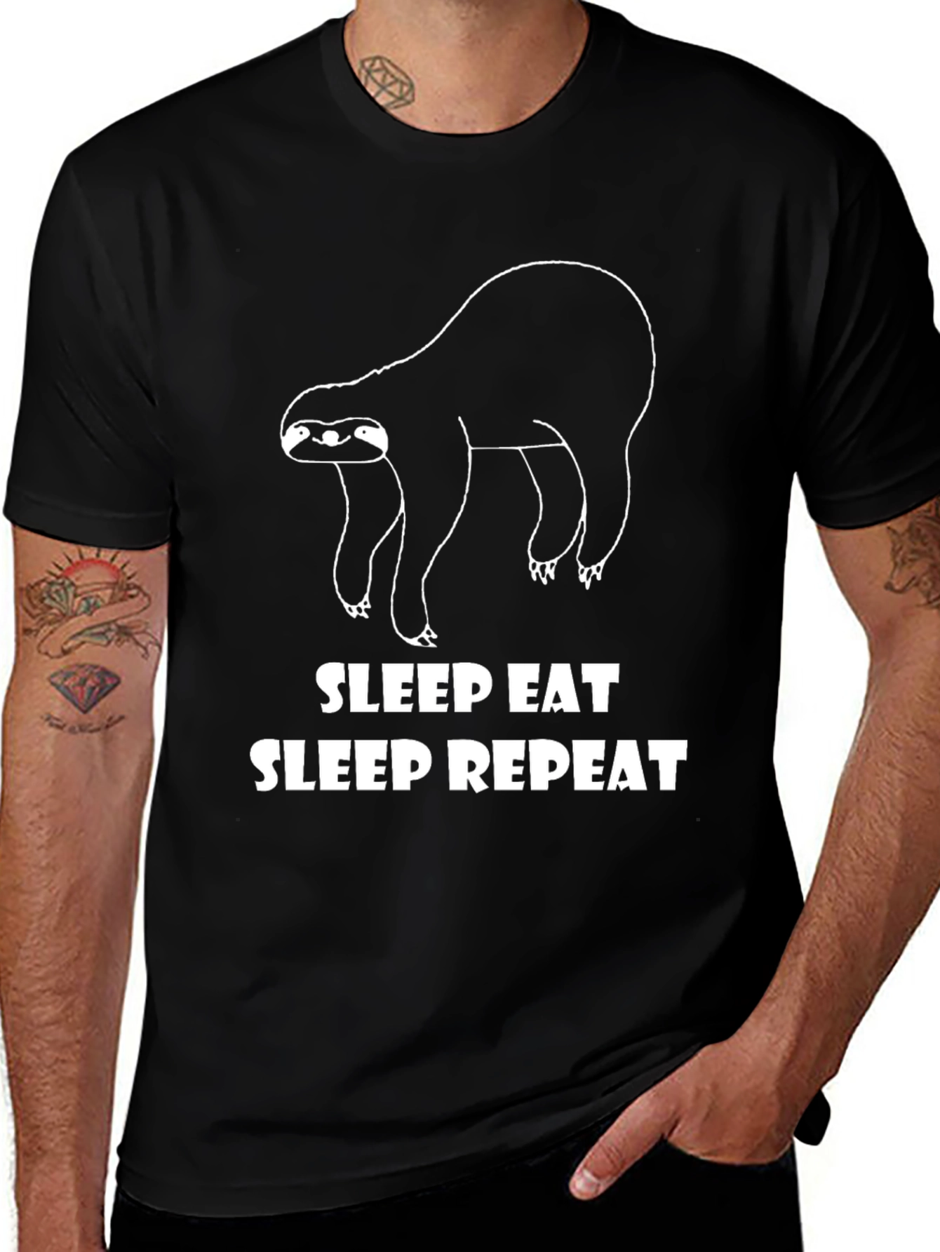 Variant 23 of Sleep Eat Repeat Sloth Graphic Tee