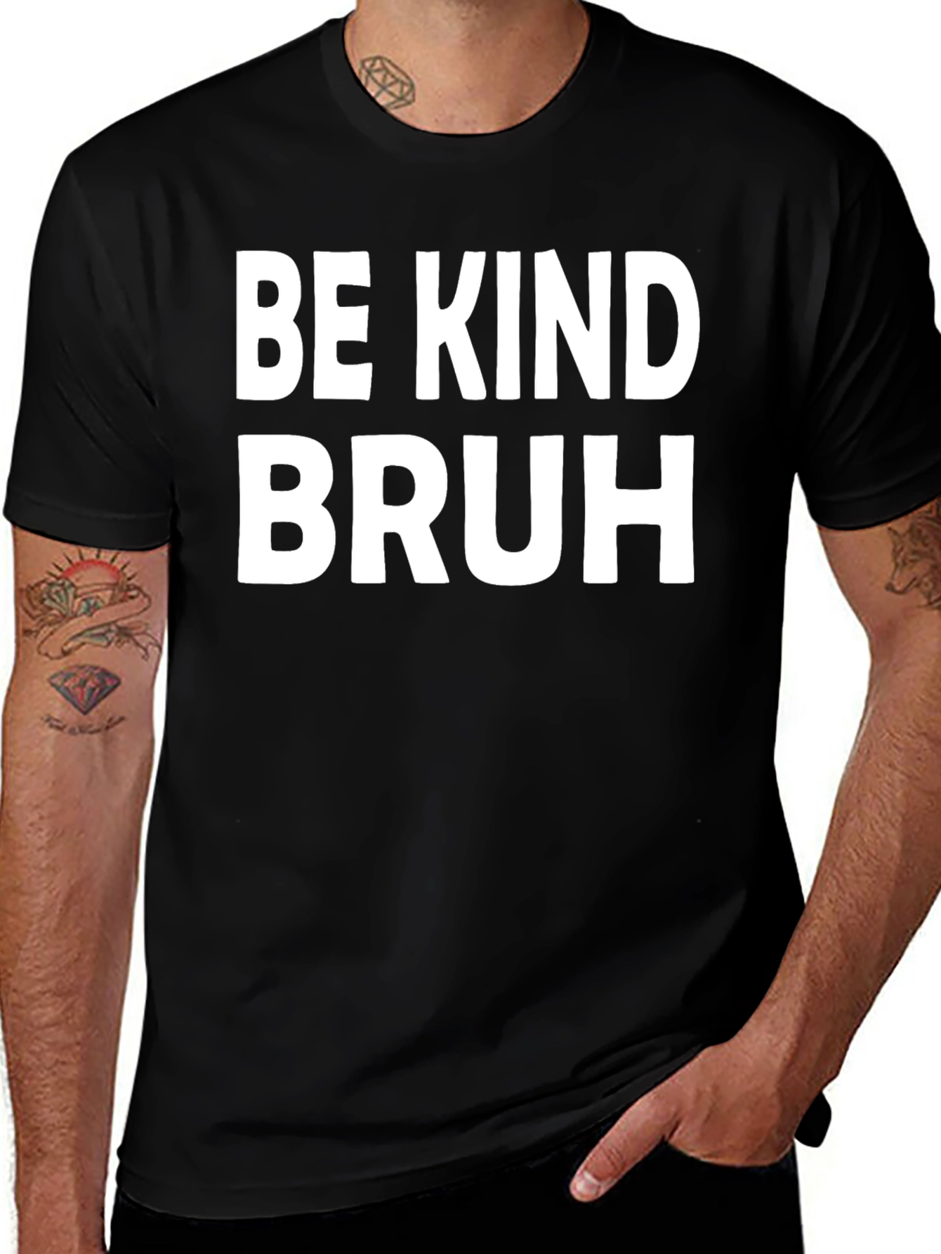 Variant 8 of Be Kind Bruh Graphic Tee - Black