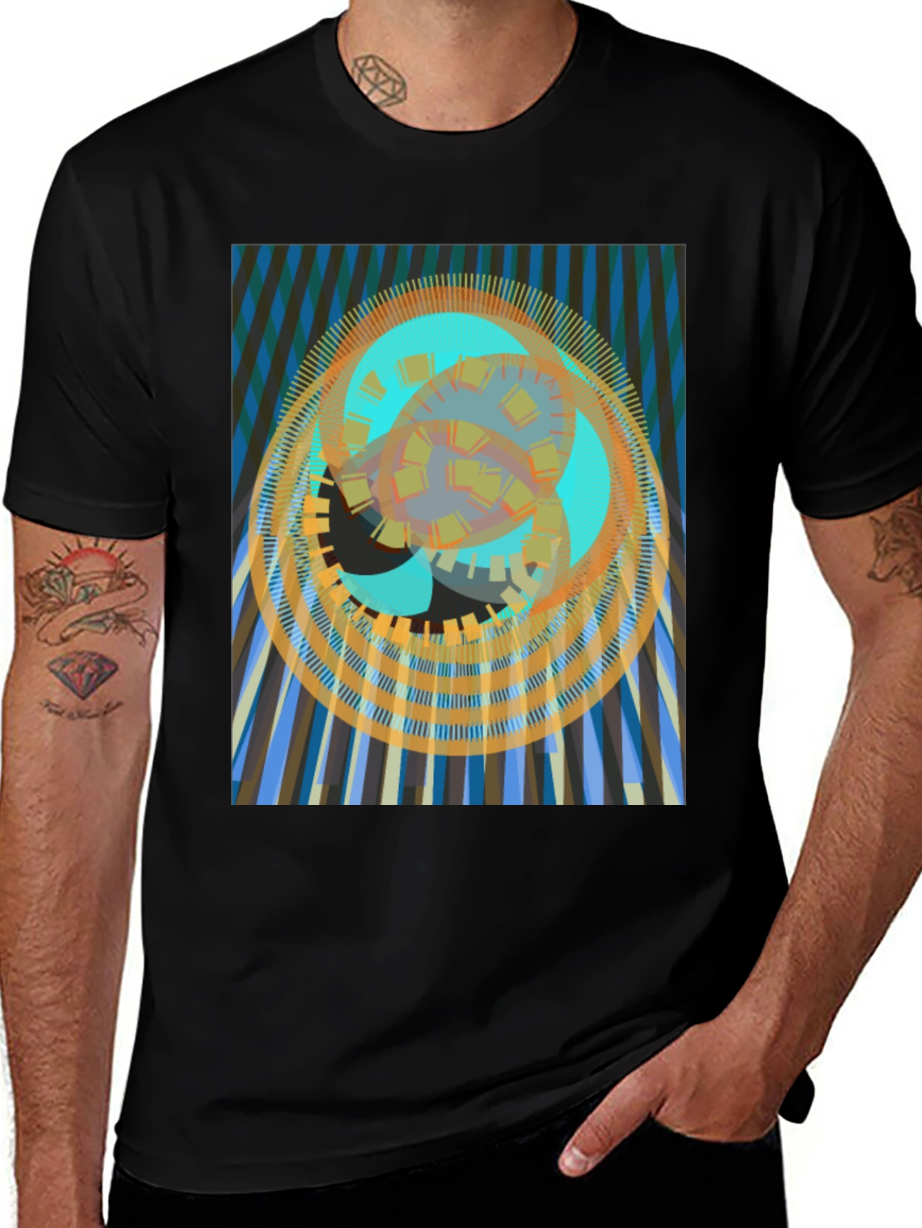 Variant 7 of Abstract Geometric Print T-Shirt