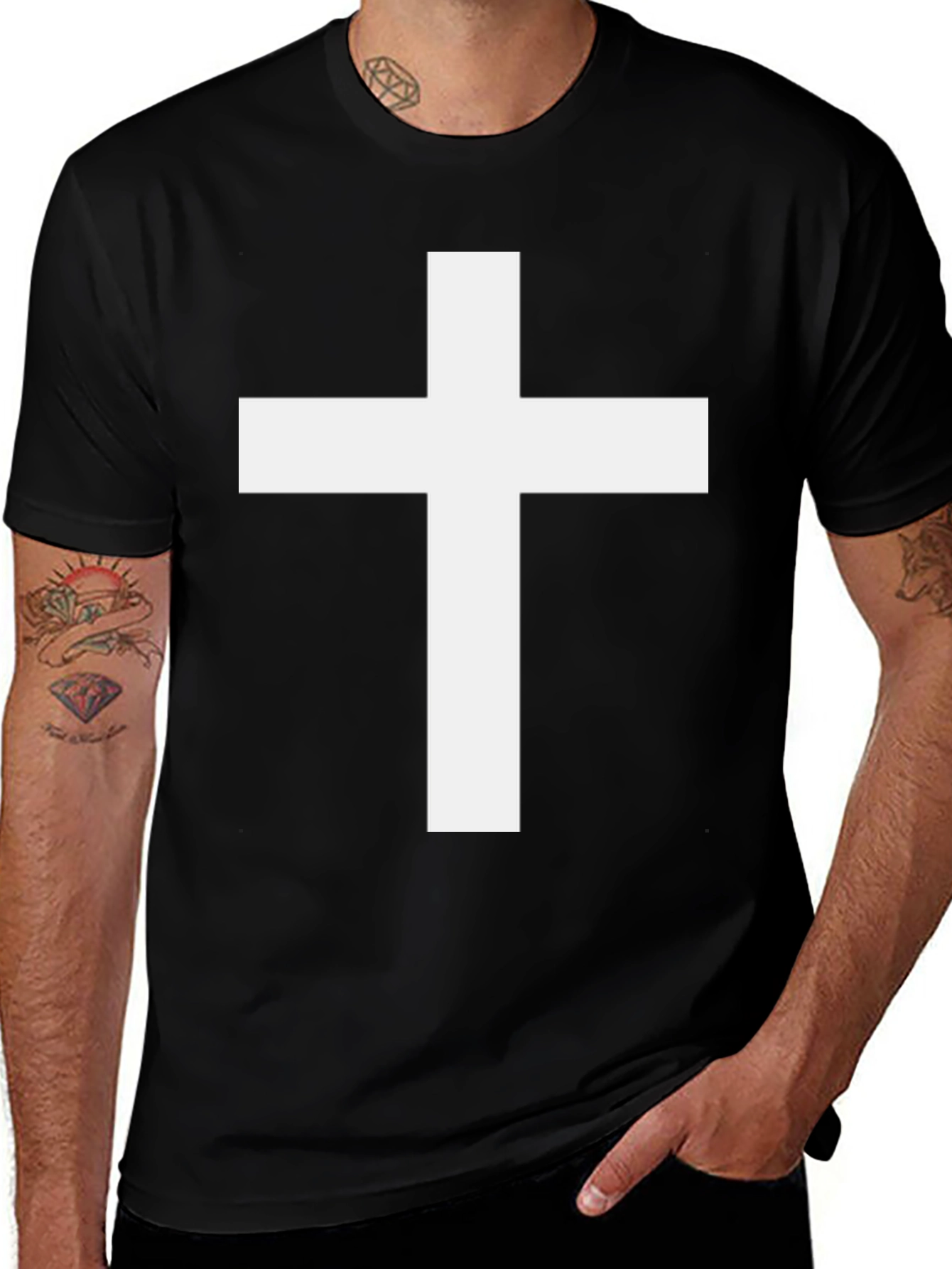 Variant 14 of Simple Cross Graphic T-Shirt - Unisex