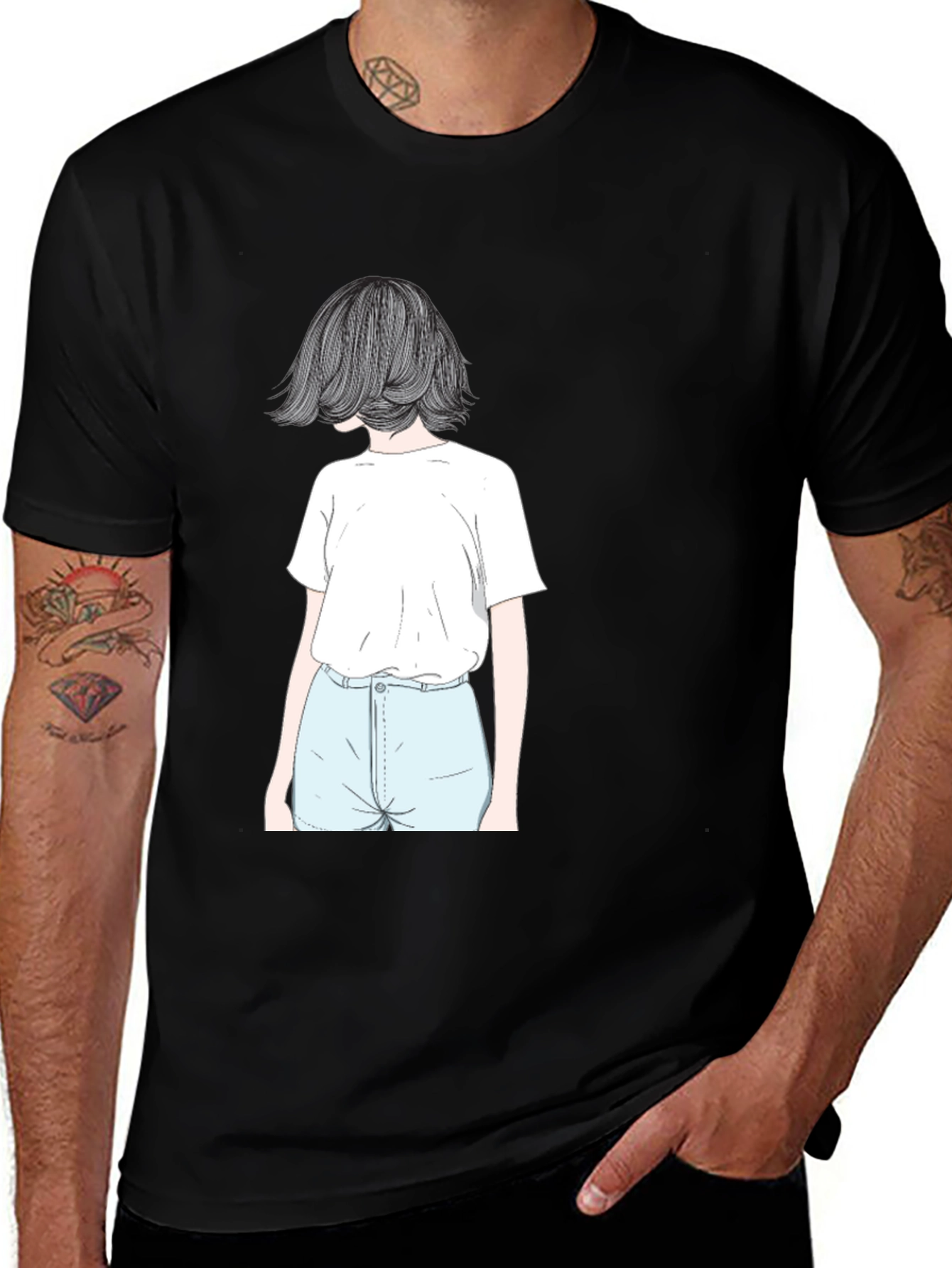 Graphic Tee - Woman Portrait Black T-Shirt