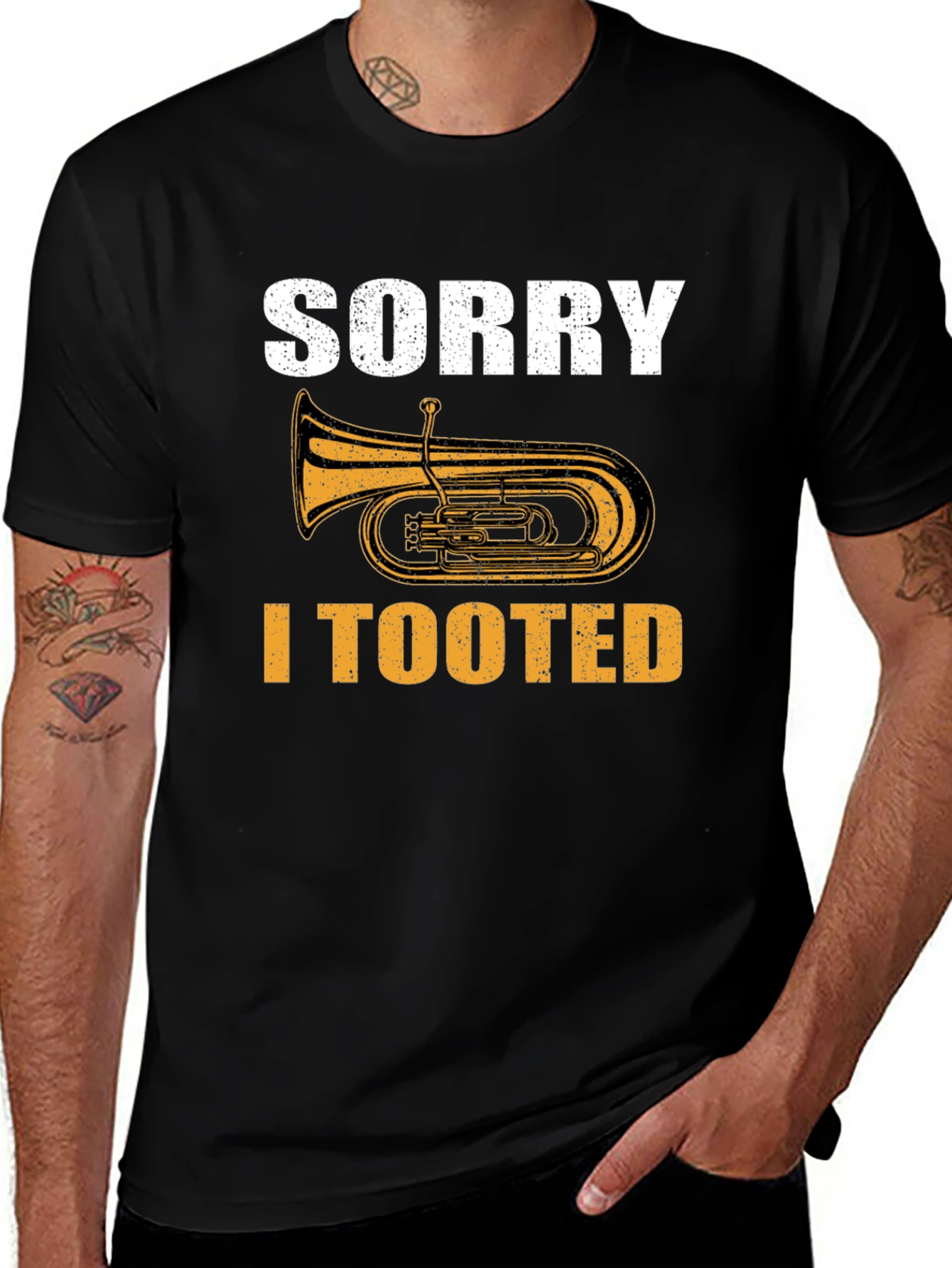 Variant 29 of Sorry I Tooted Tuba Musician Humor T-Shirt