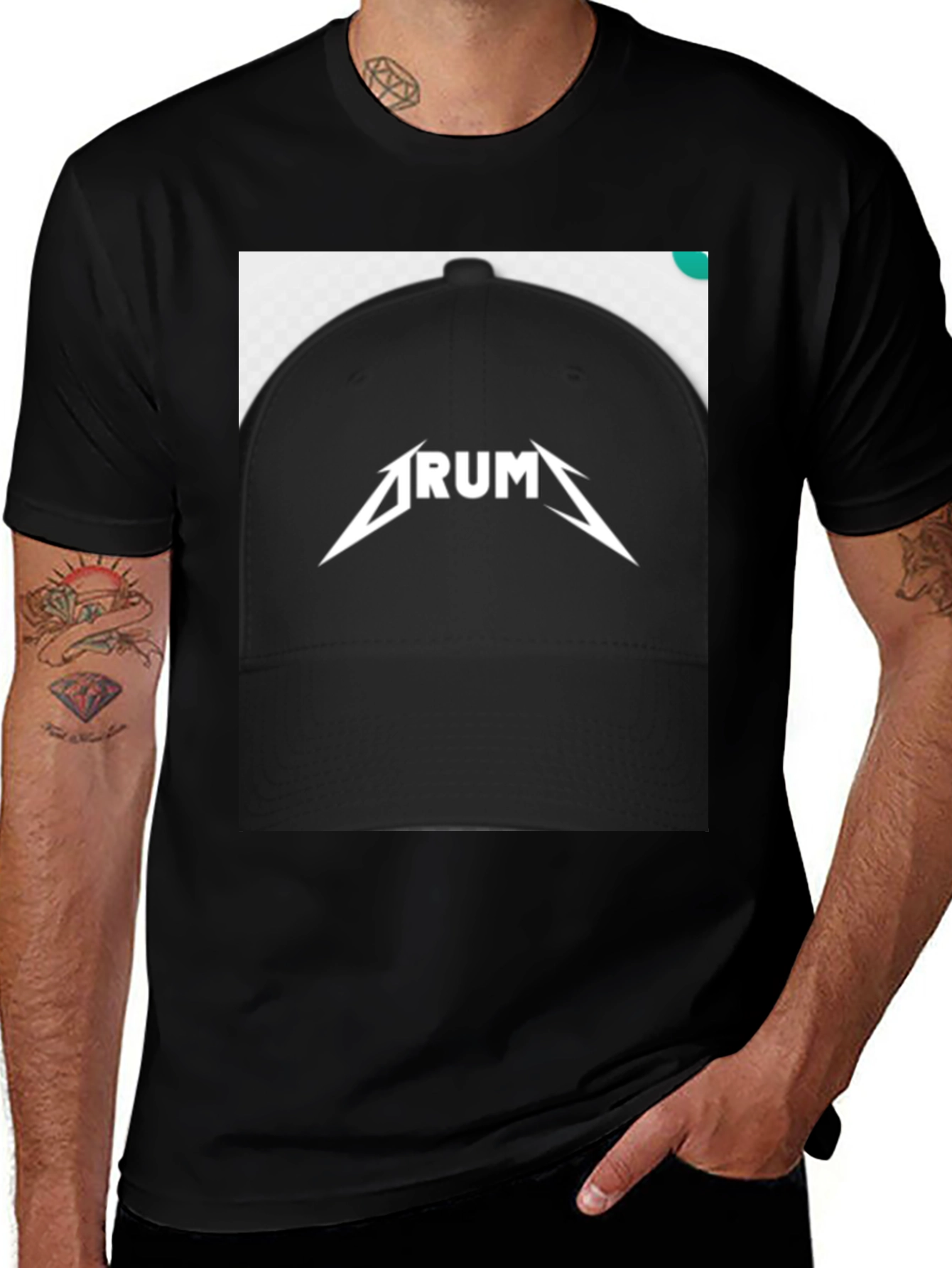Variant 8 of Drum Metallica Style Black T-Shirt