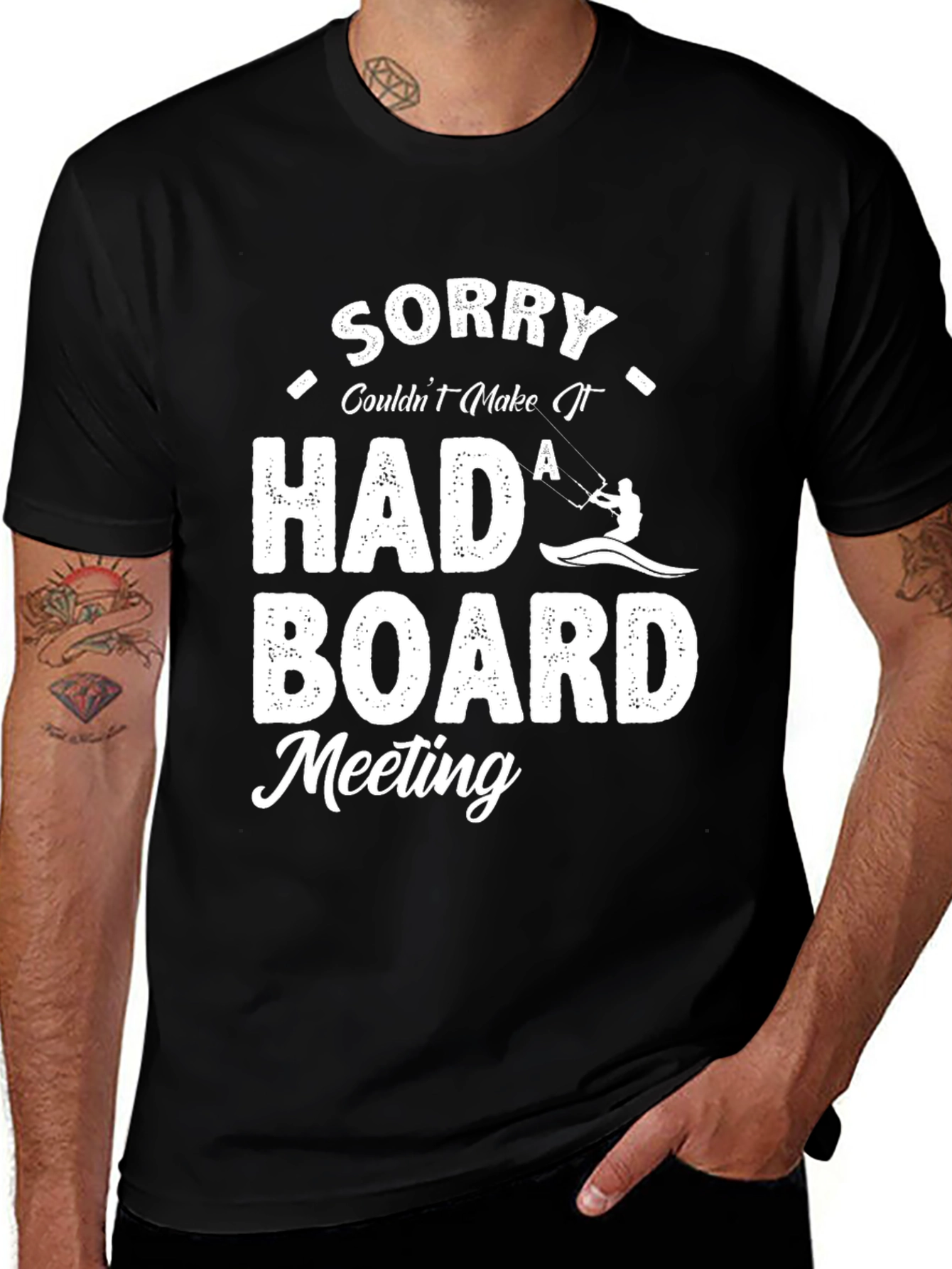 Variant 19 of Sorry Had a Board Meeting T-Shirt - Kiteboarding Graphic Tee
