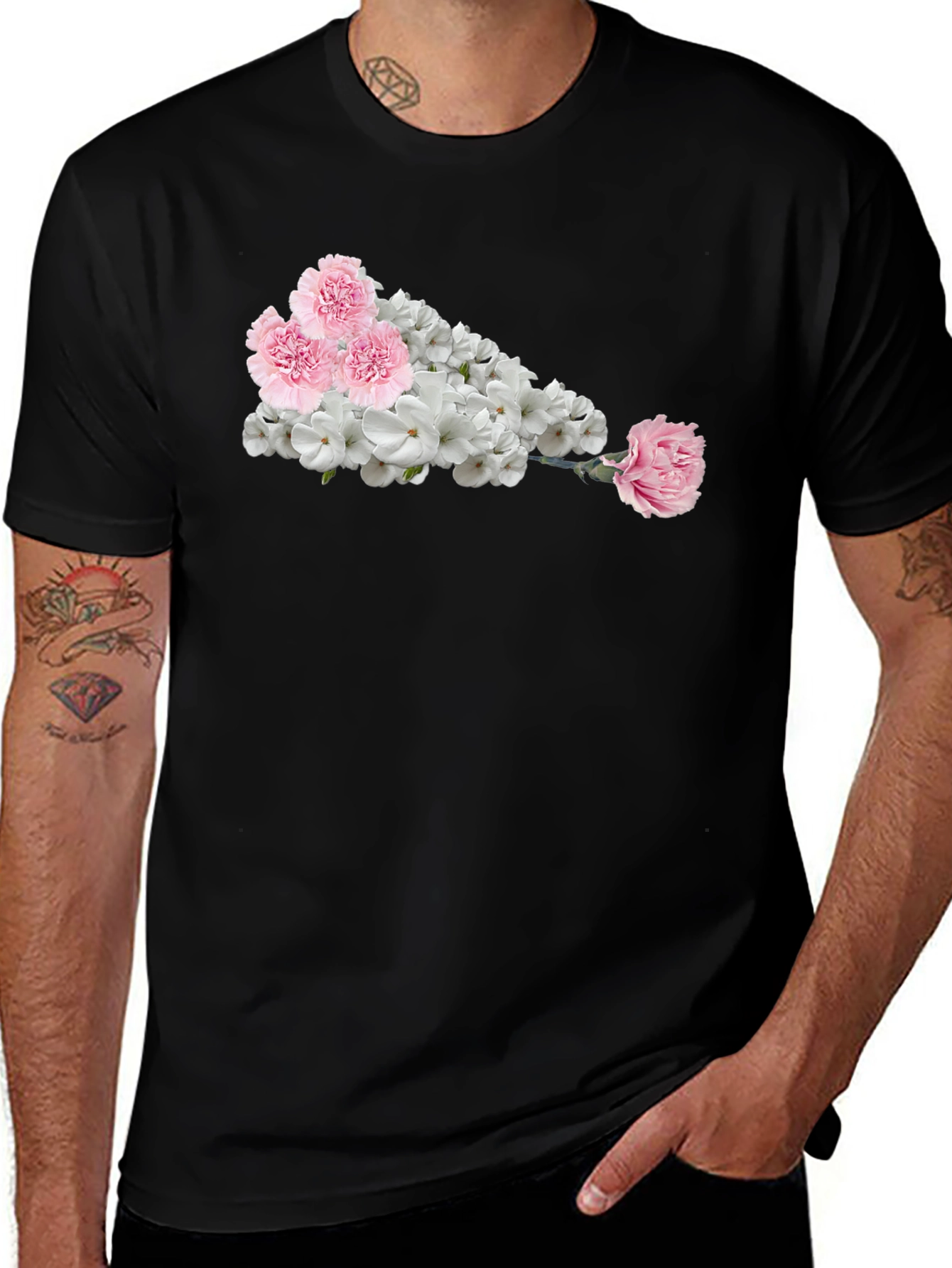 Variant 29 of Floral Graphic Black T-Shirt
