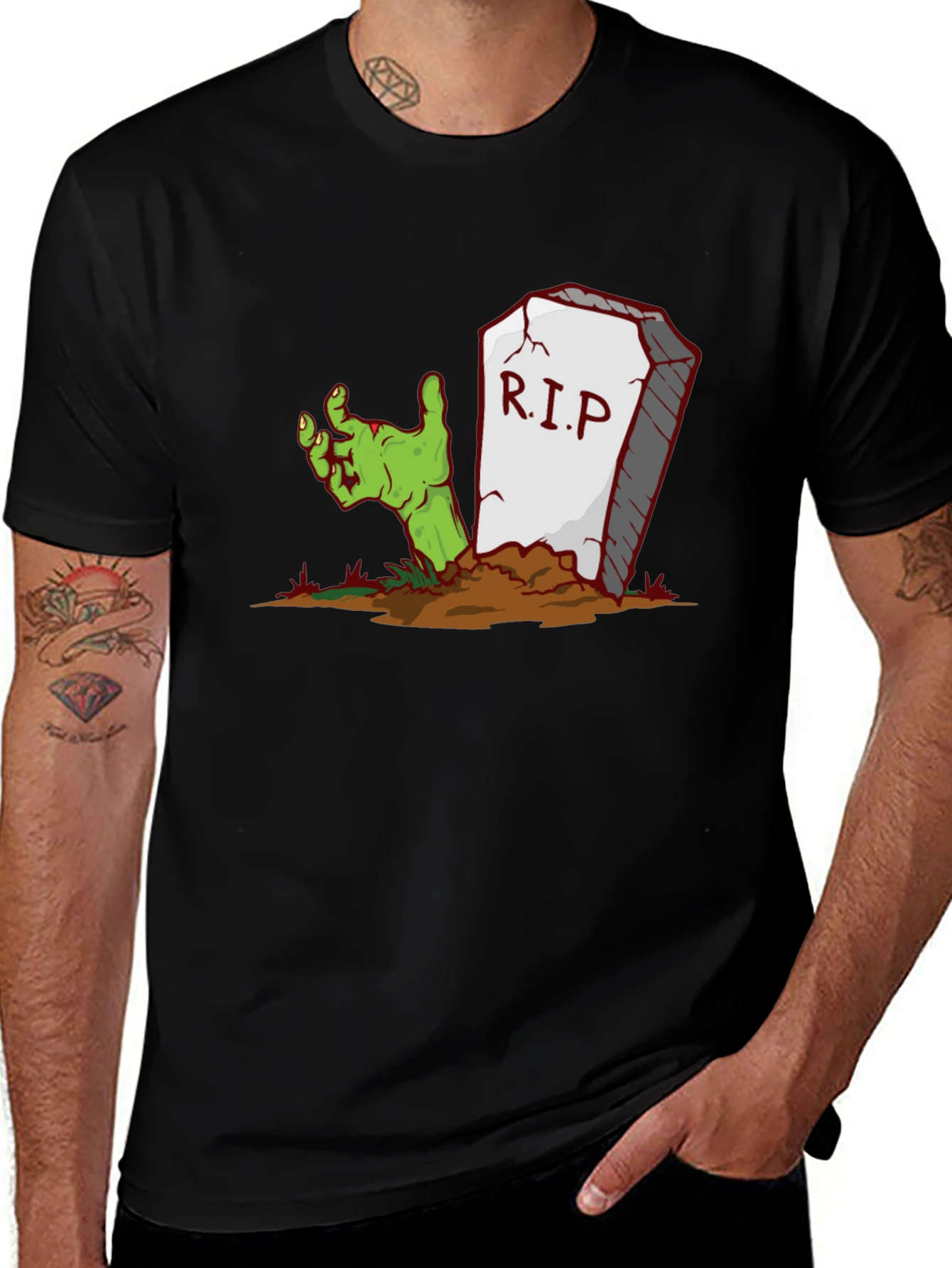 Zombie Hand RIP Graphic Tee - Halloween